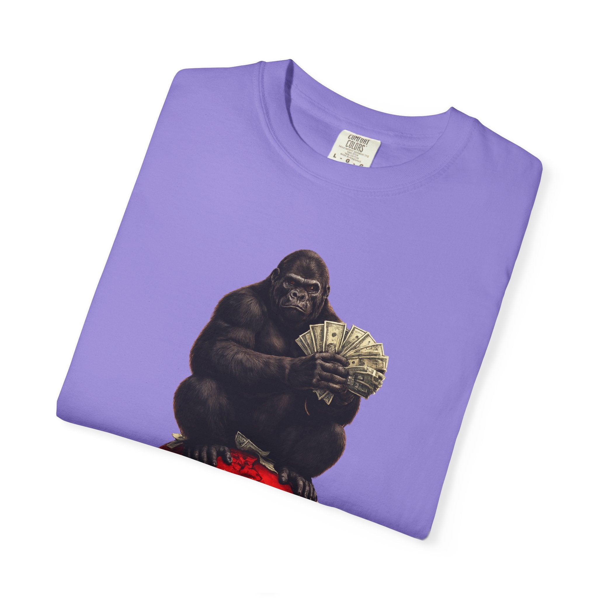 Gorilla on Money Graphic T-Shirt — Red Globe Cash Design