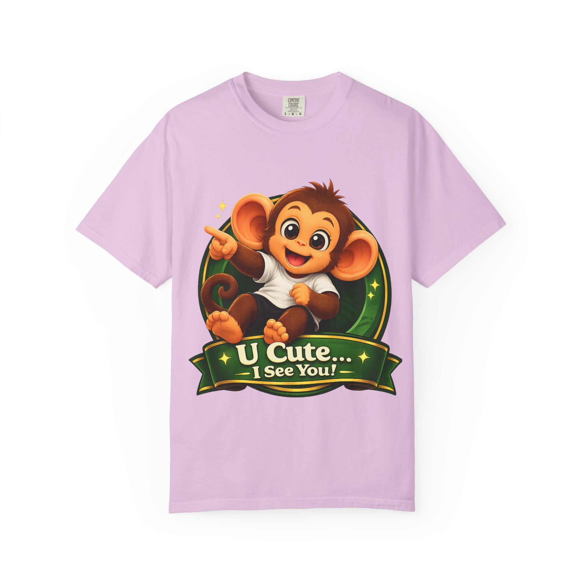Cute Monkey T-Shirt — "U Cute... I See You!" Graphic Tee