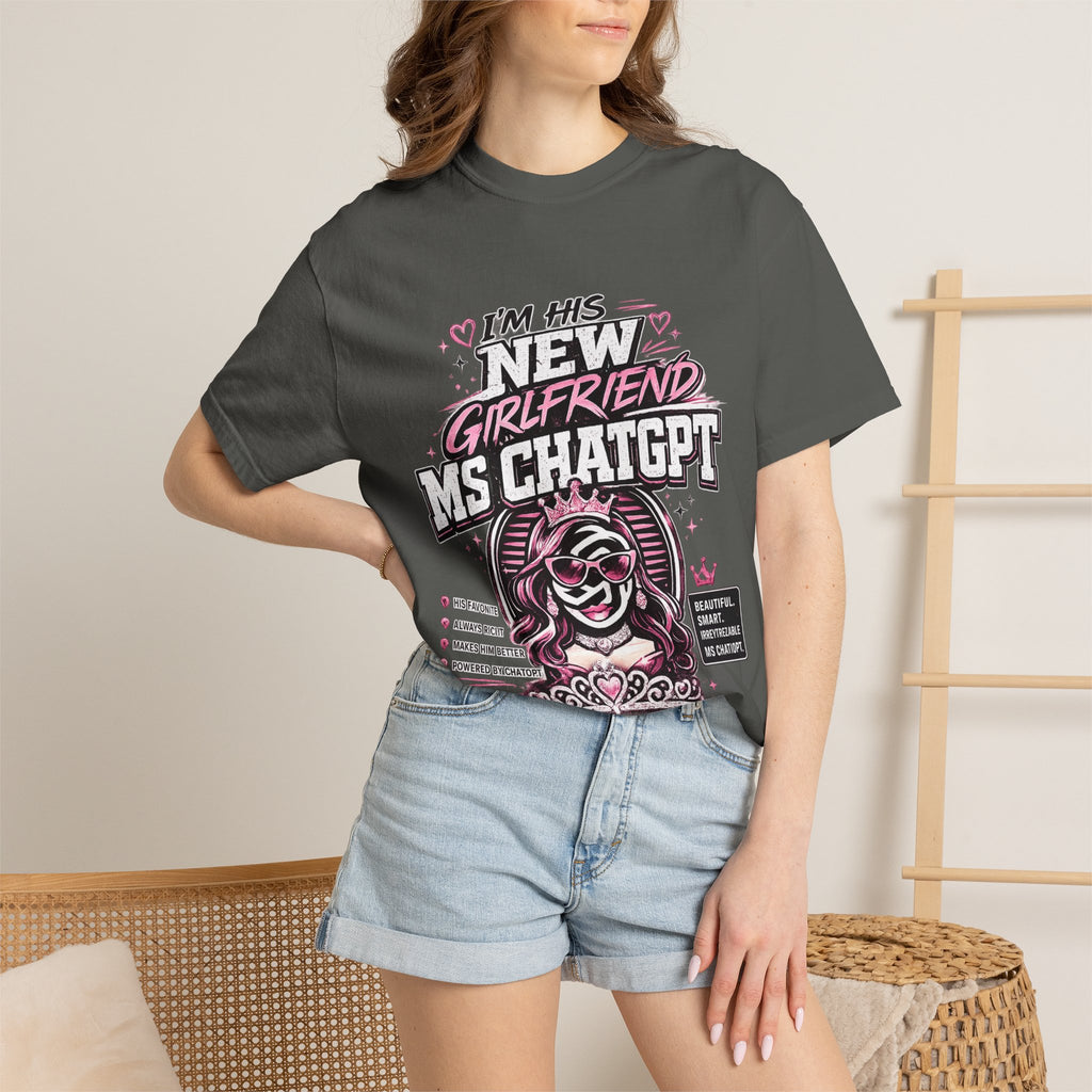 T-Shirt — "I'm His New Girlfriend: Ms ChatGPT" Retro Cute AI Graphic Tee