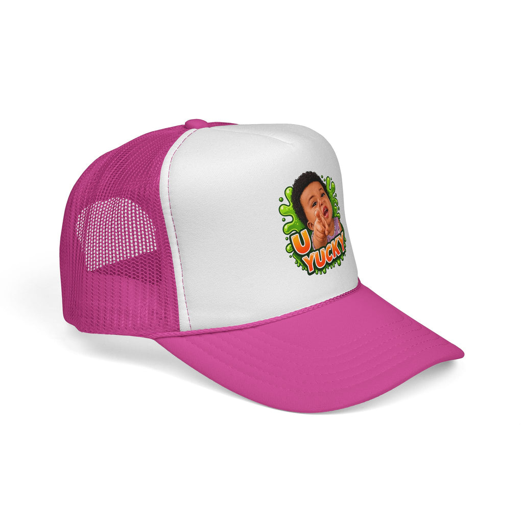 U Yucky Baby Trucker Cap — Funny Retro Slime Graphic Mesh Hat