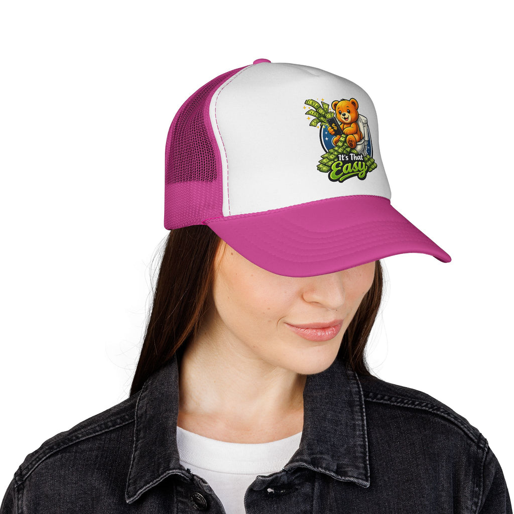 Trucker Cap - Cute Teddy Bear 'It's That Easy' Mesh Hat