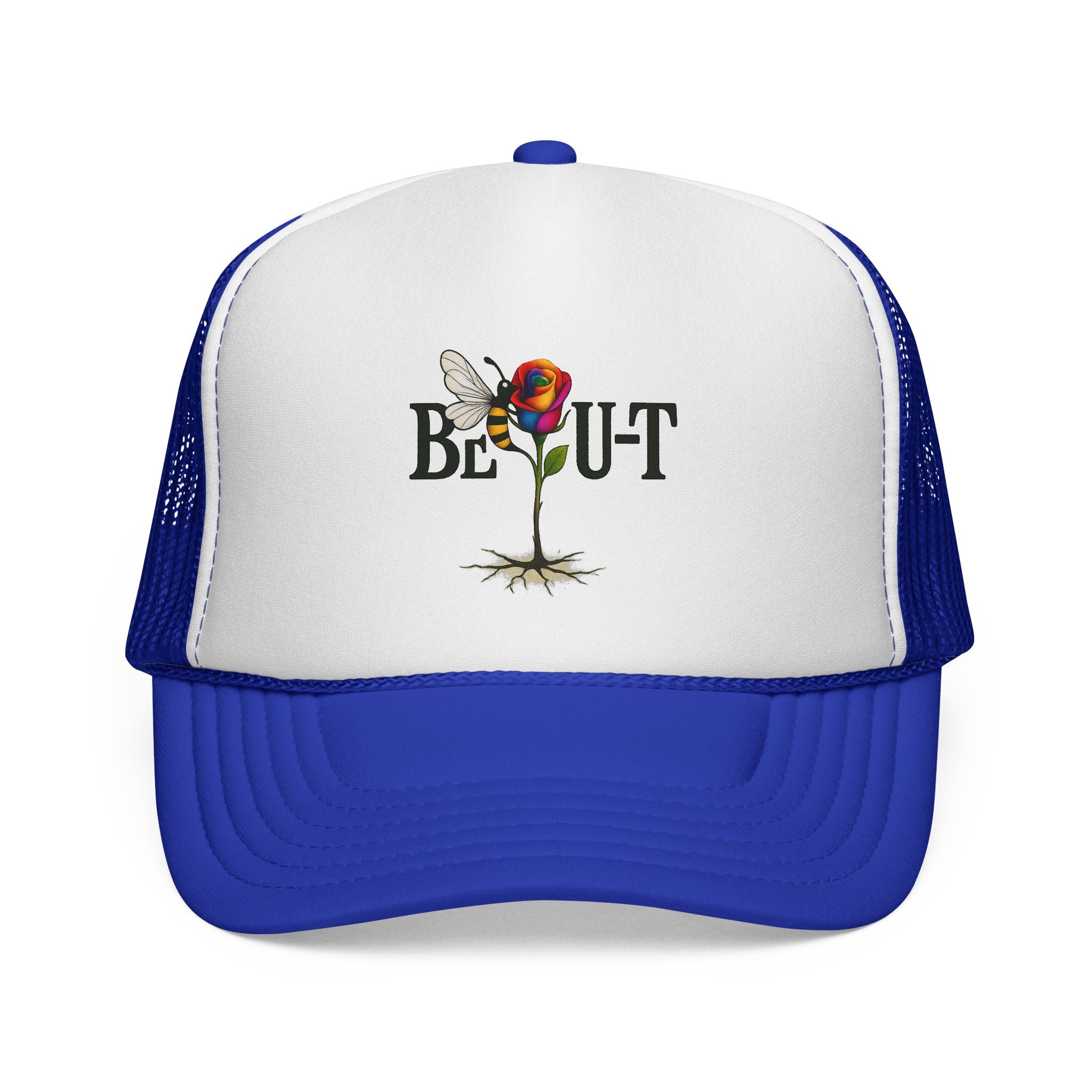 Trucker Hat — 'Be Out' Butterfly Rose Graphic Cap