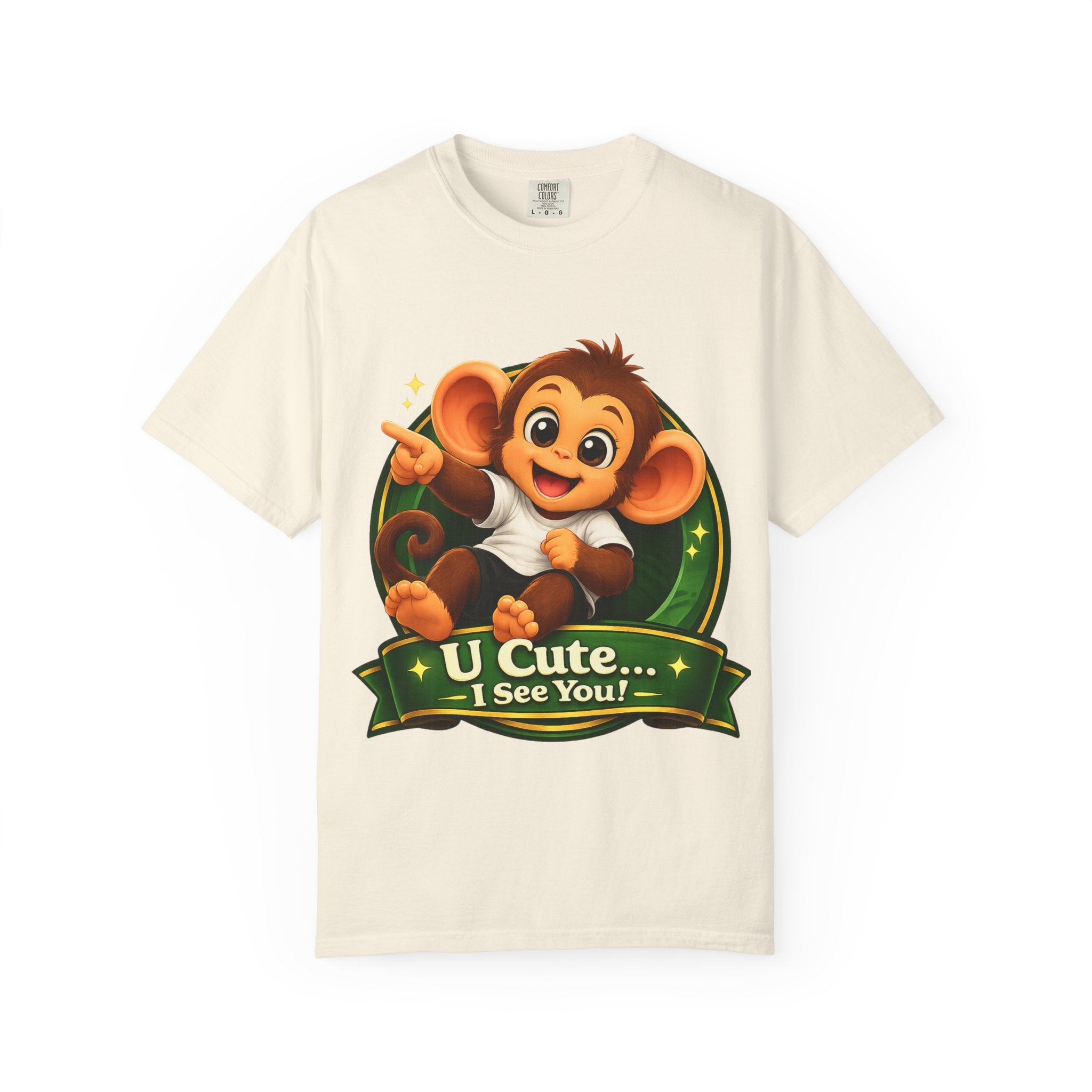 Cute Monkey T-Shirt — "U Cute... I See You!" Graphic Tee