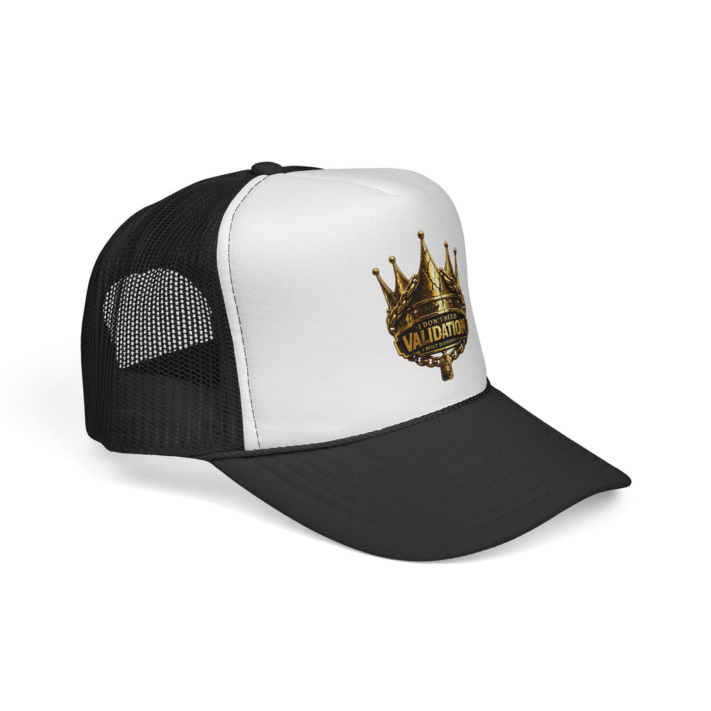 Validation King Trucker Cap — Gold Crown Logo Mesh Hat