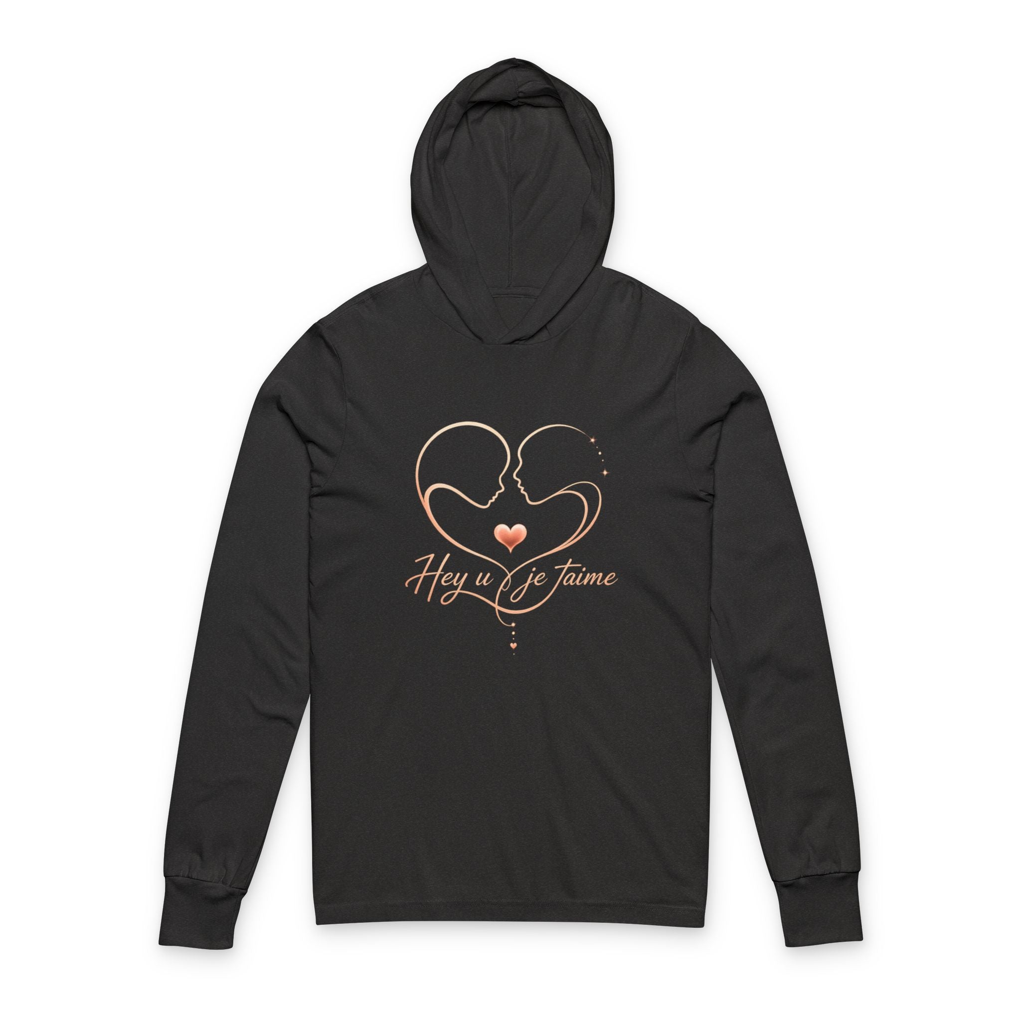 Mother & Baby Heart Hoodie Tee — "Hey Mom & June" Long Sleeve