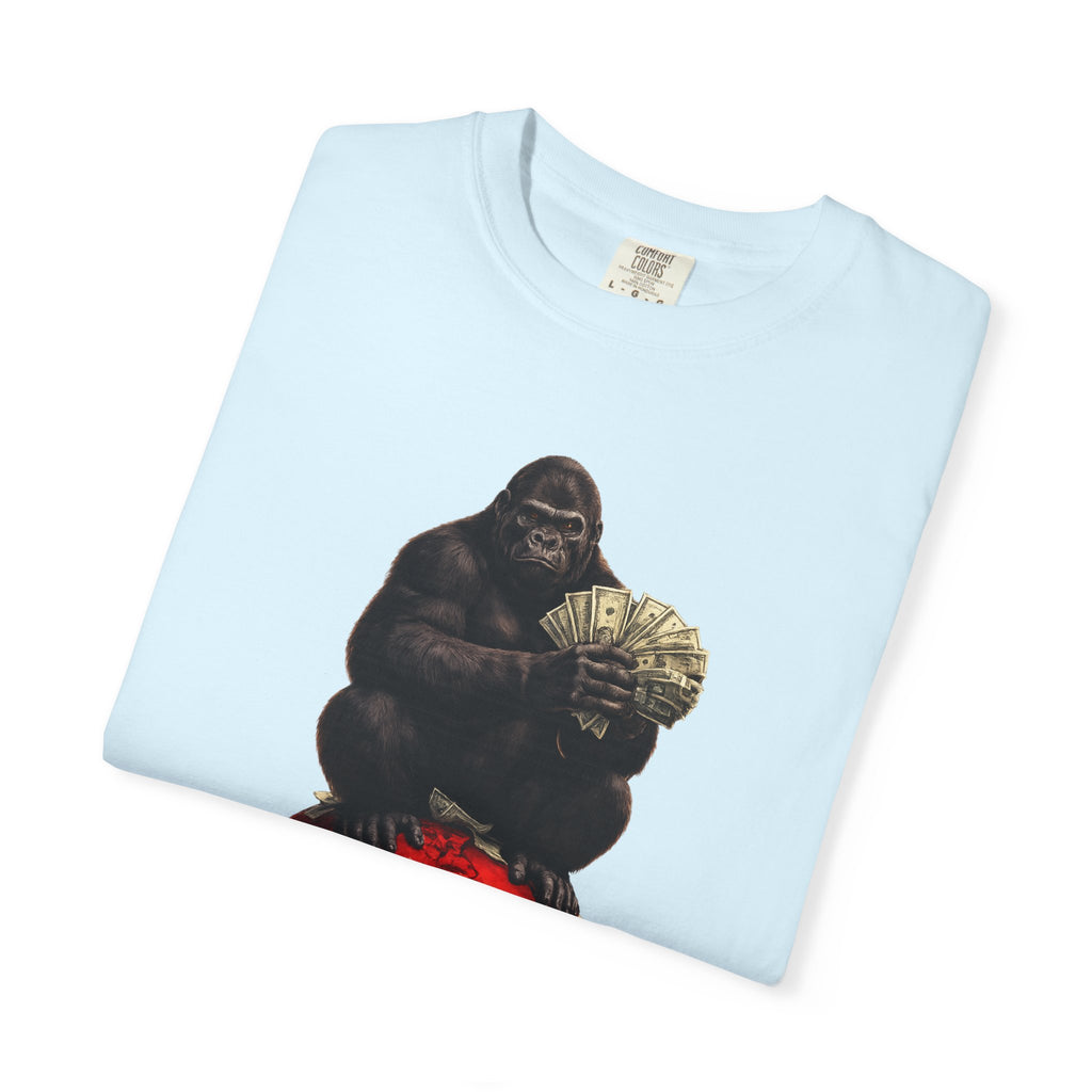 Gorilla on Money Graphic T-Shirt — Red Globe Cash Design