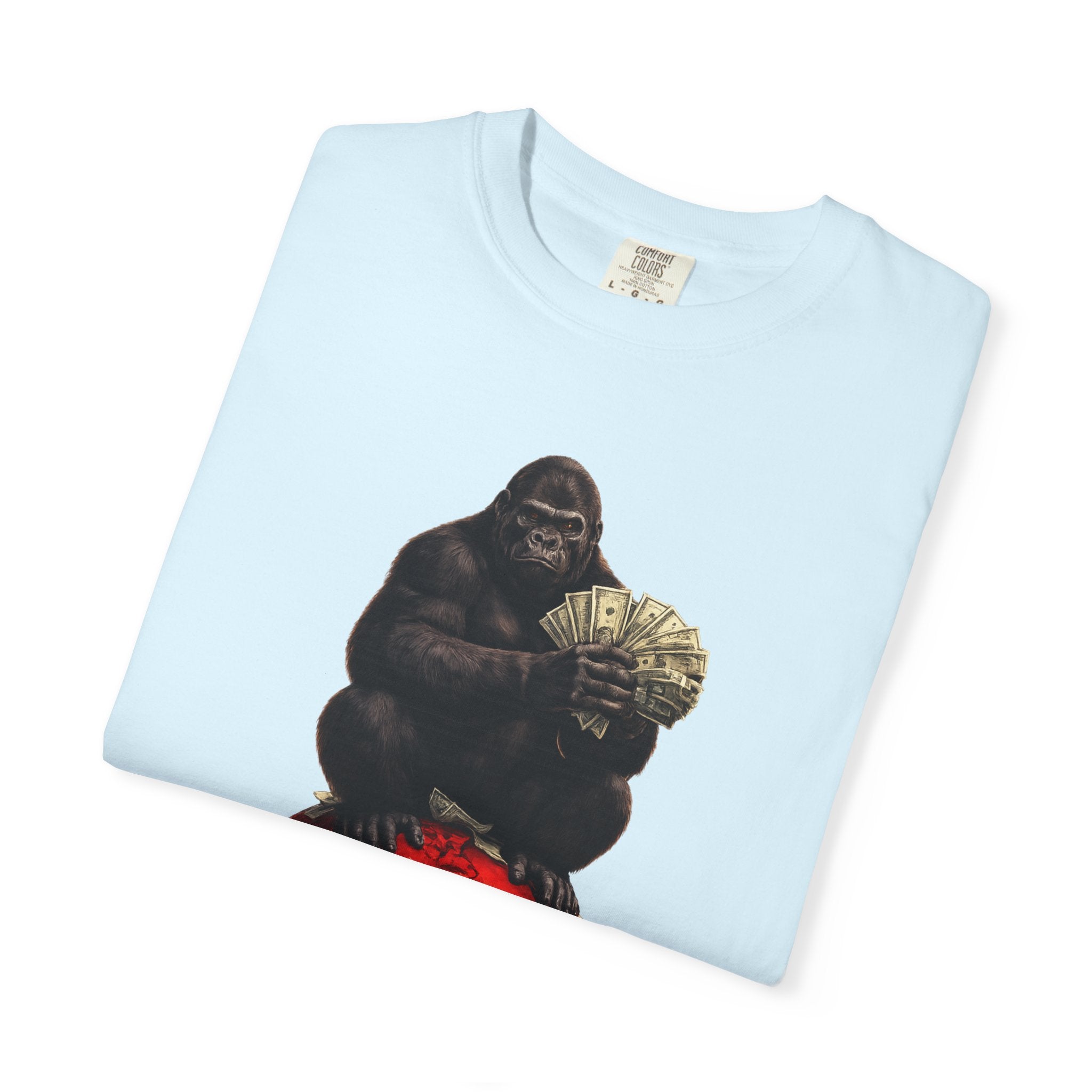 Gorilla on Money Graphic T-Shirt — Red Globe Cash Design