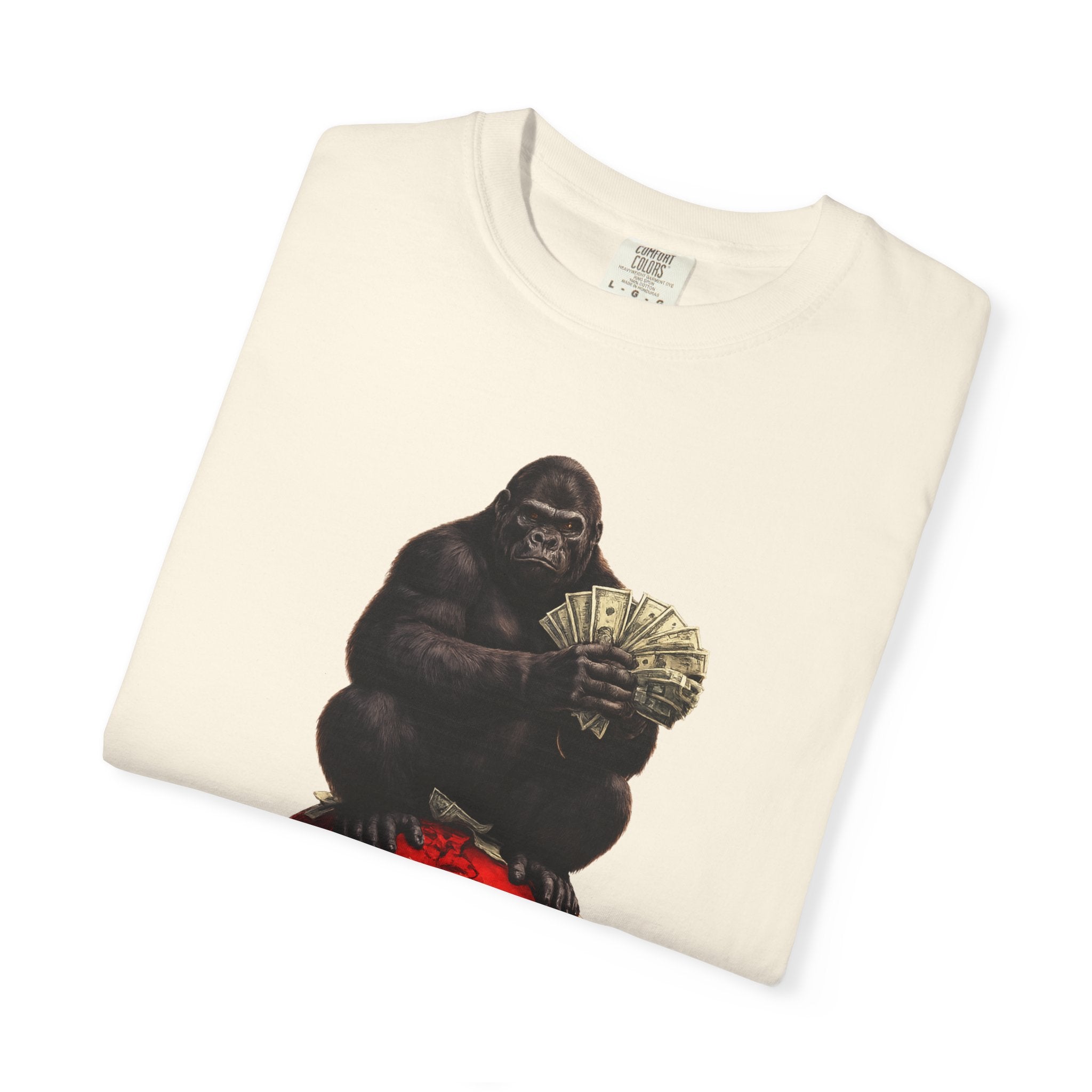 Gorilla on Money Graphic T-Shirt — Red Globe Cash Design