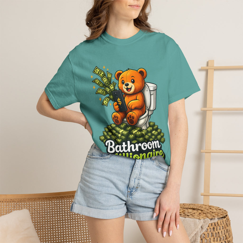 Bathroom Millionaire T-Shirt — Cute Bear on Toilet Graphic Tee