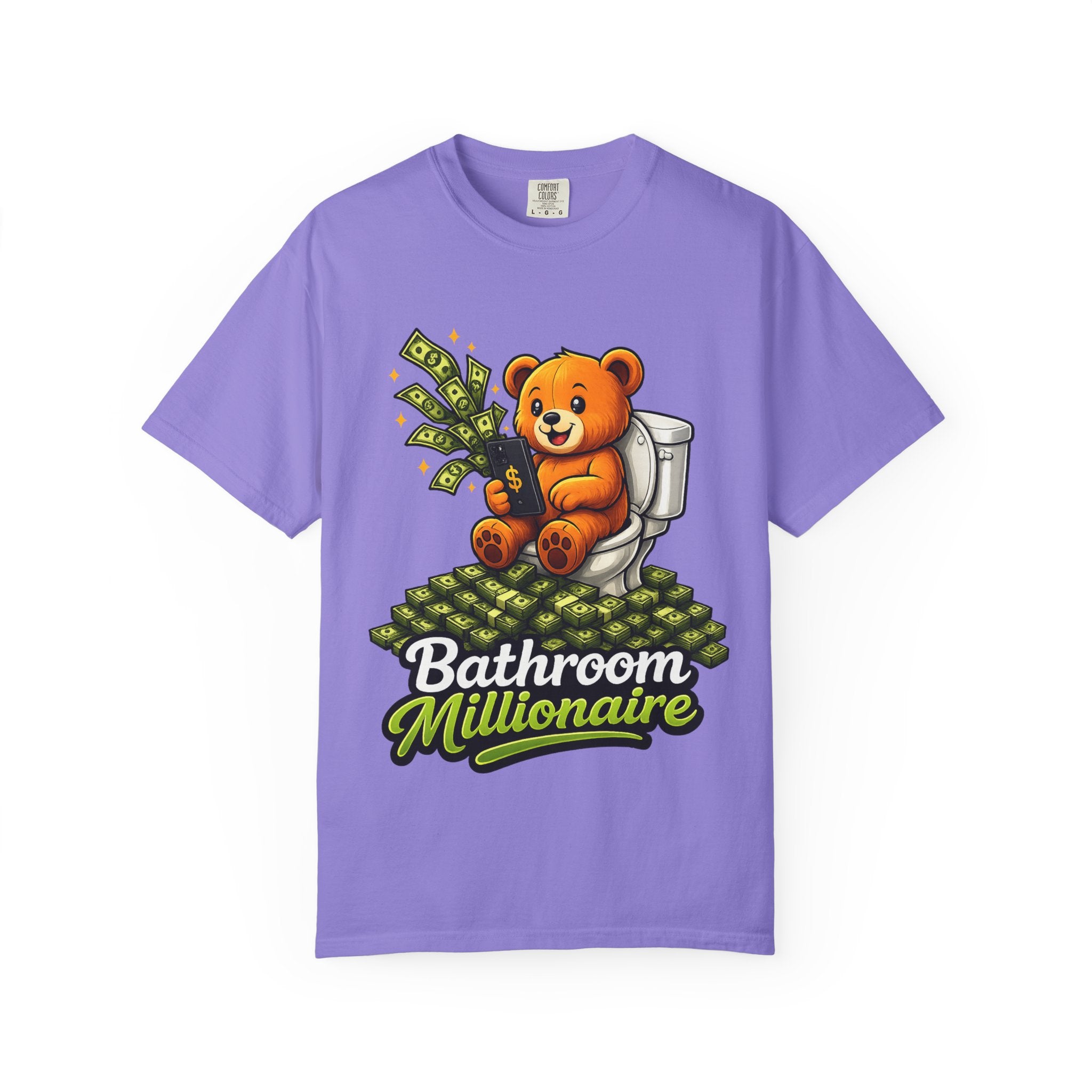Bathroom Millionaire T-Shirt — Cute Bear on Toilet Graphic Tee