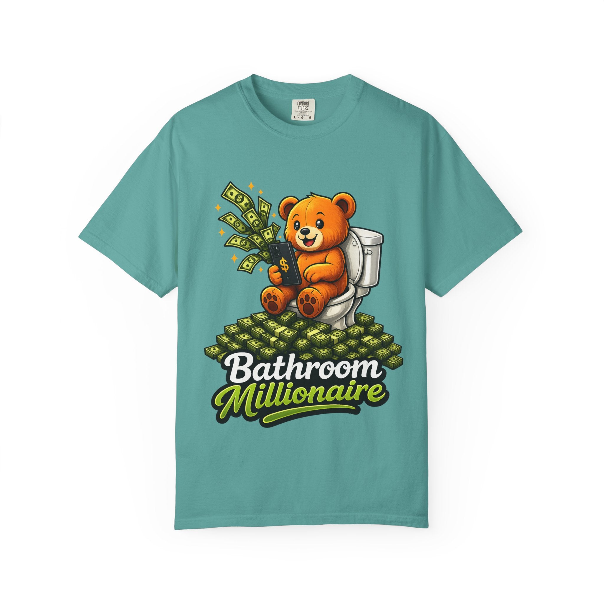 Bathroom Millionaire T-Shirt — Cute Bear on Toilet Graphic Tee