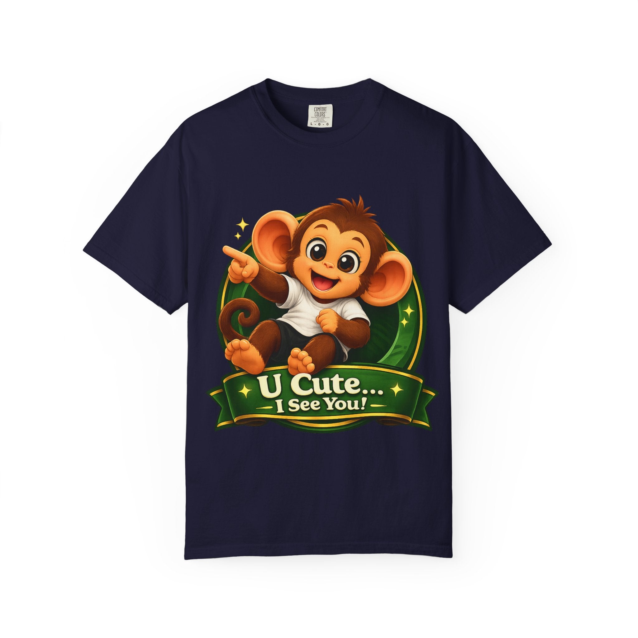 Cute Monkey T-Shirt — "U Cute... I See You!" Graphic Tee