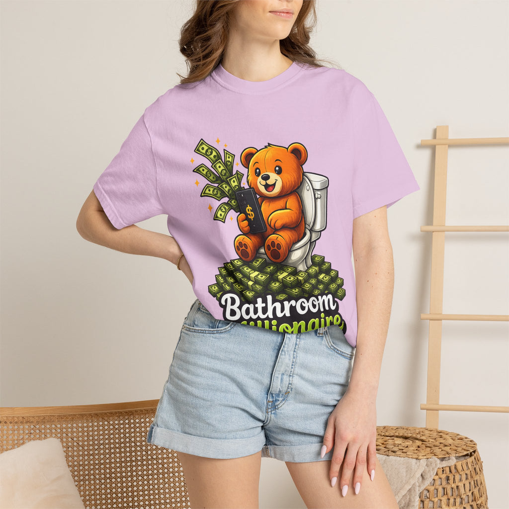 Bathroom Millionaire T-Shirt — Cute Bear on Toilet Graphic Tee