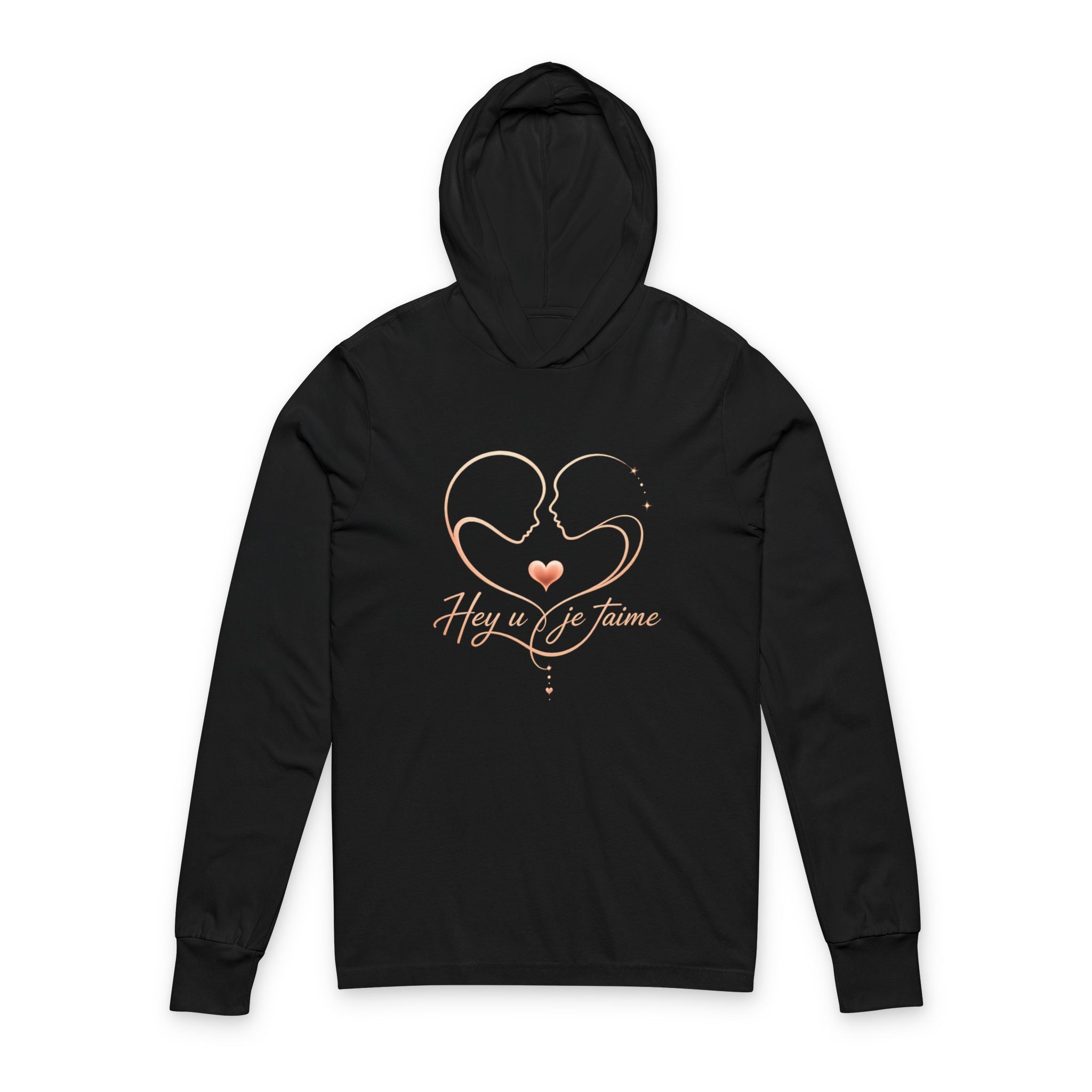 Mother & Baby Heart Hoodie Tee — "Hey Mom & June" Long Sleeve