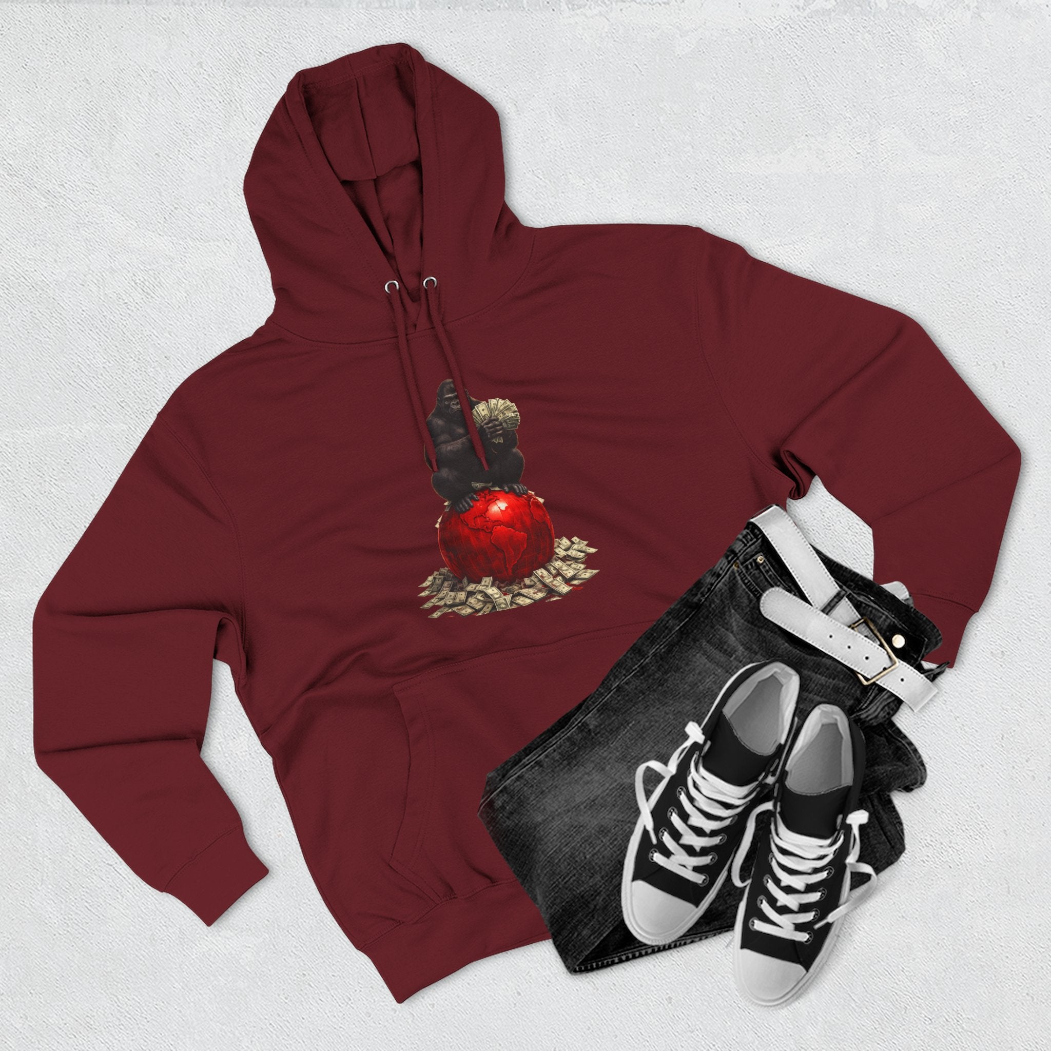 Three-Panel Hoodie — “I’m On My Own Clock” Graphic Pullover