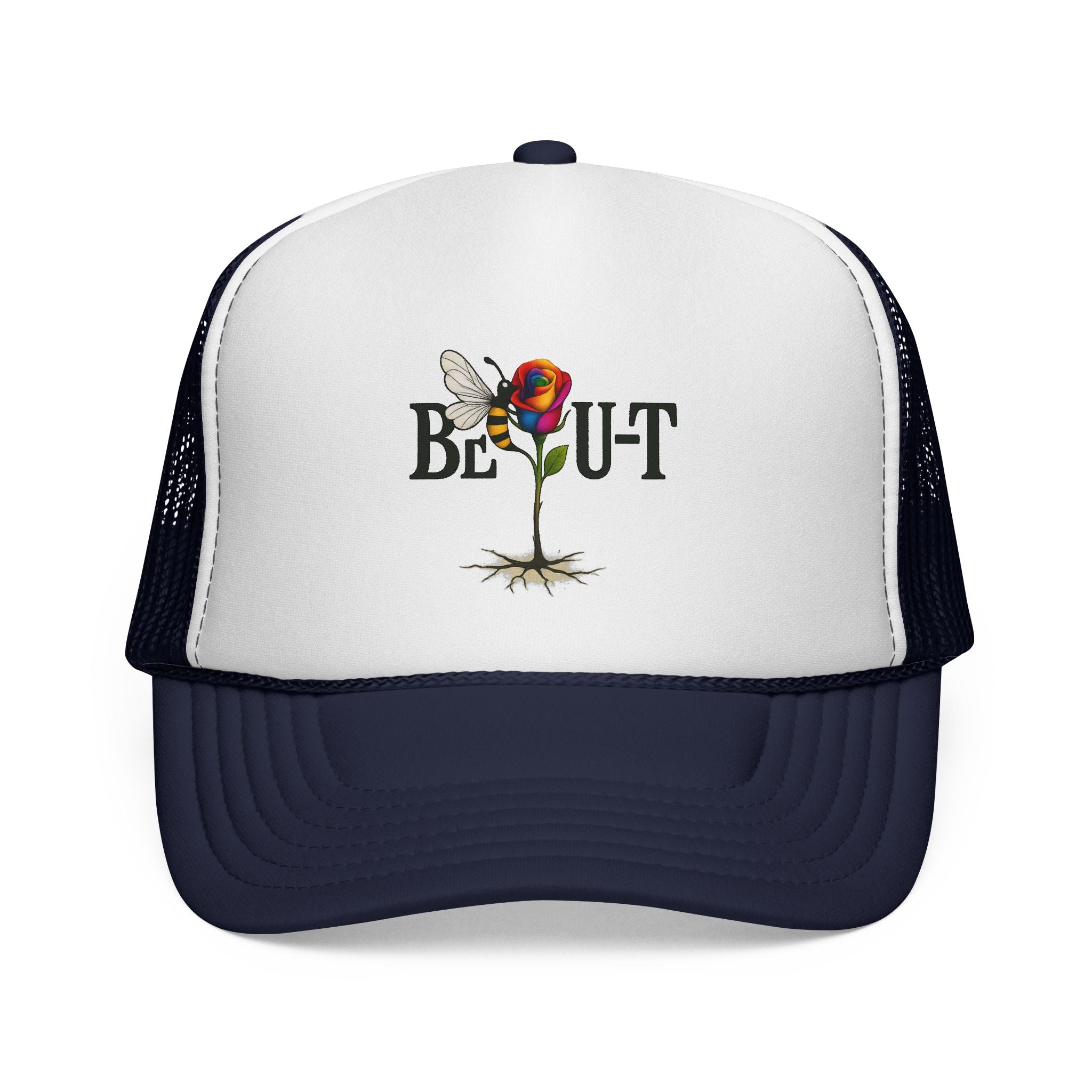 Trucker Hat — 'Be Out' Butterfly Rose Graphic Cap