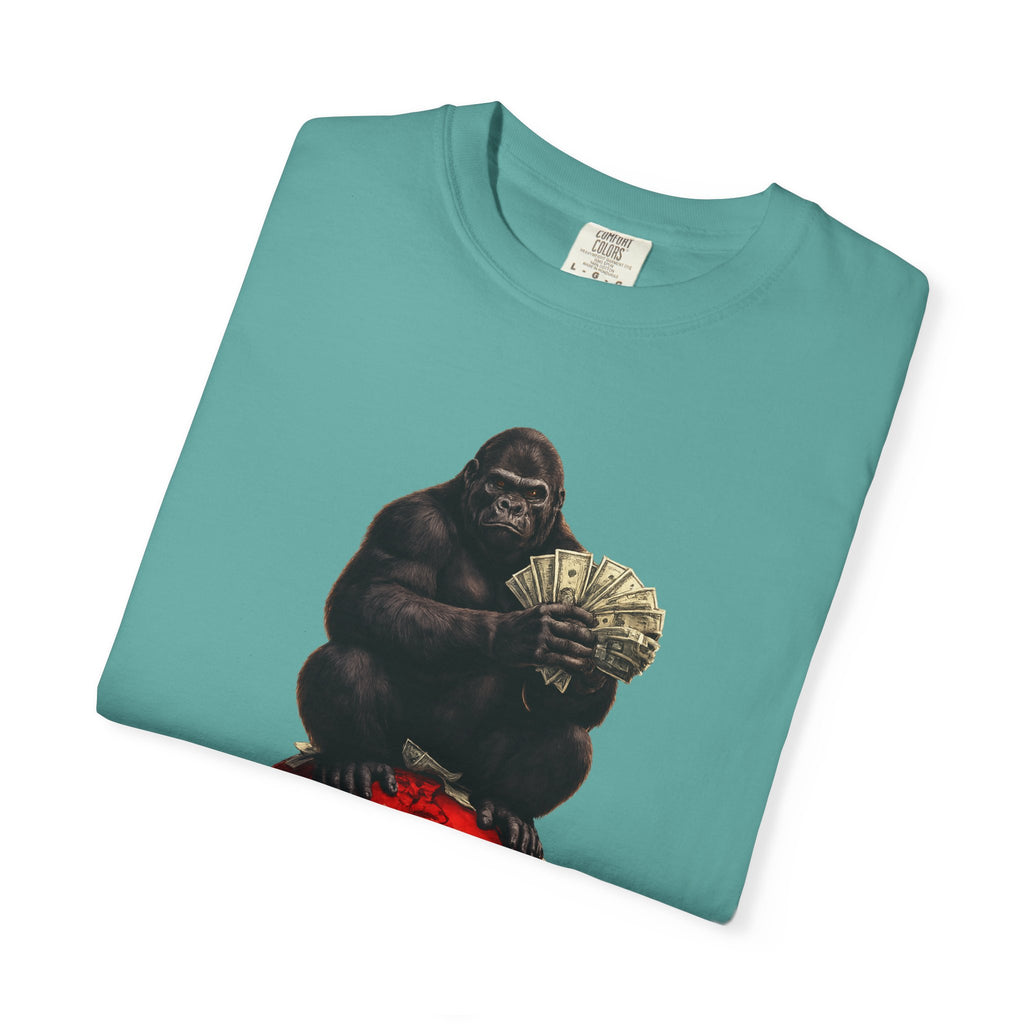 Gorilla on Money Graphic T-Shirt — Red Globe Cash Design