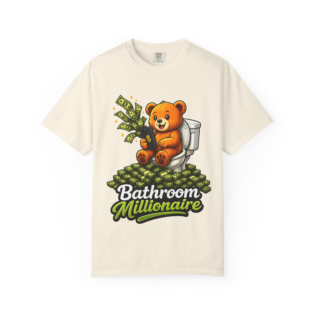 Bathroom Millionaire T-Shirt — Cute Bear on Toilet Graphic Tee