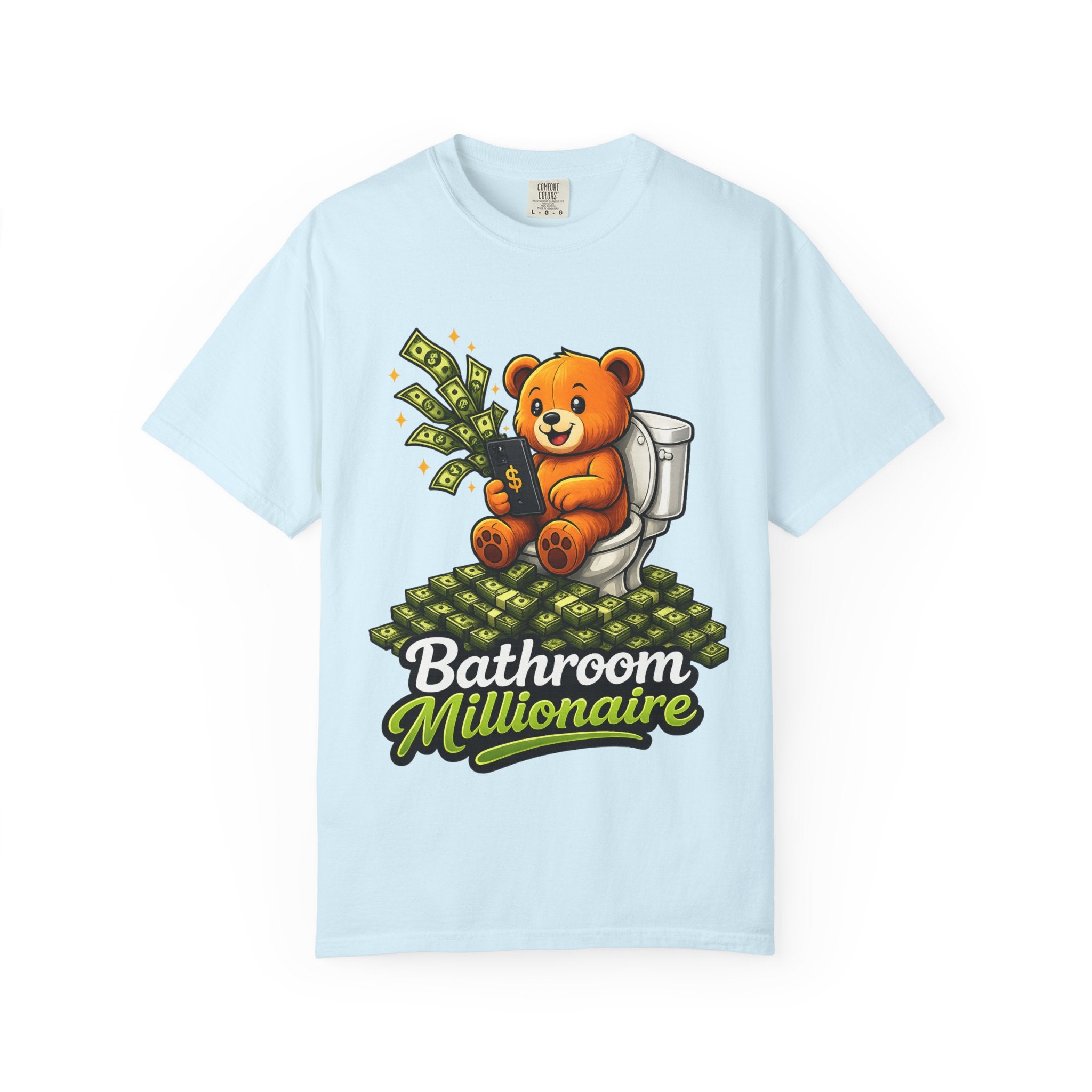 Bathroom Millionaire T-Shirt — Cute Bear on Toilet Graphic Tee