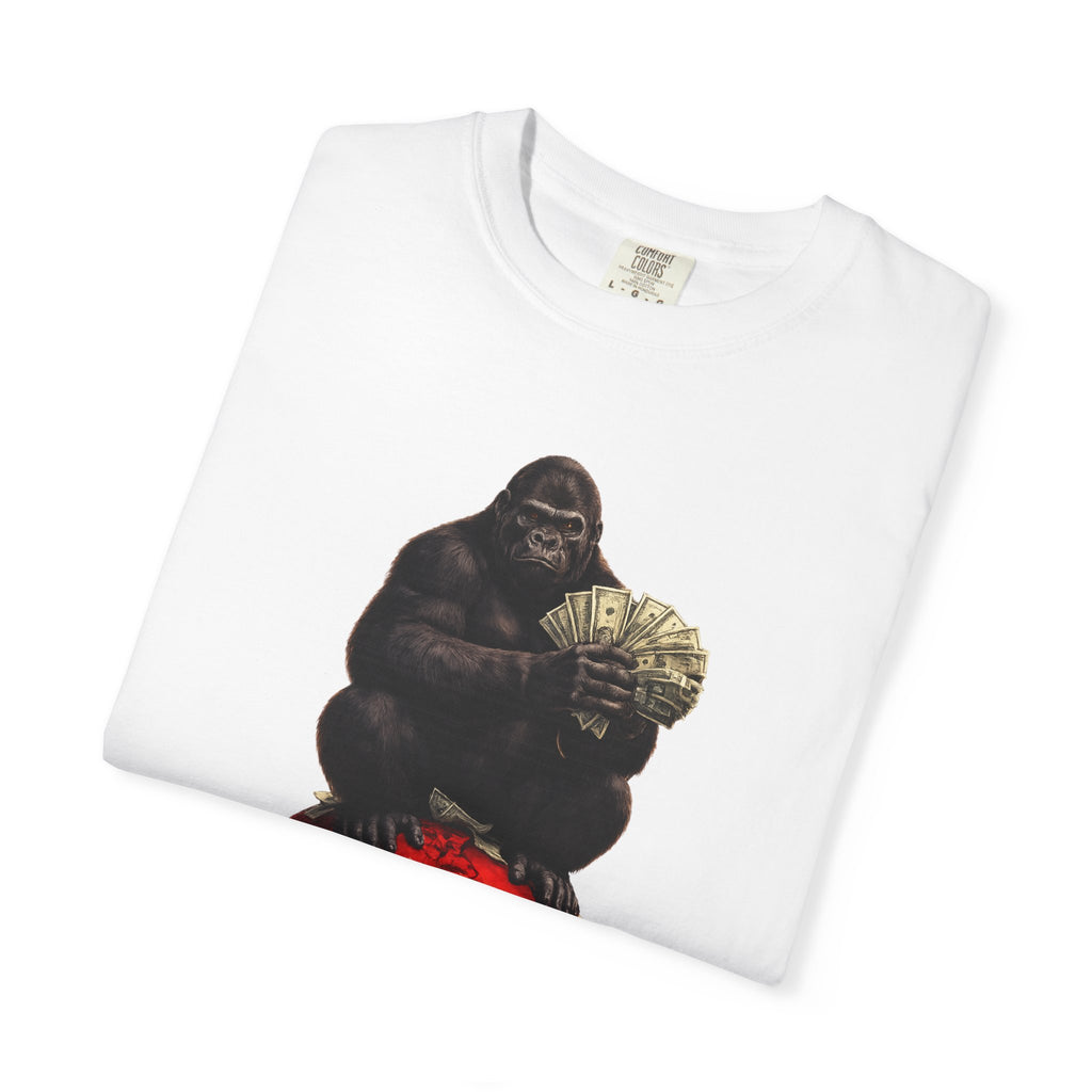 Gorilla on Money Graphic T-Shirt — Red Globe Cash Design