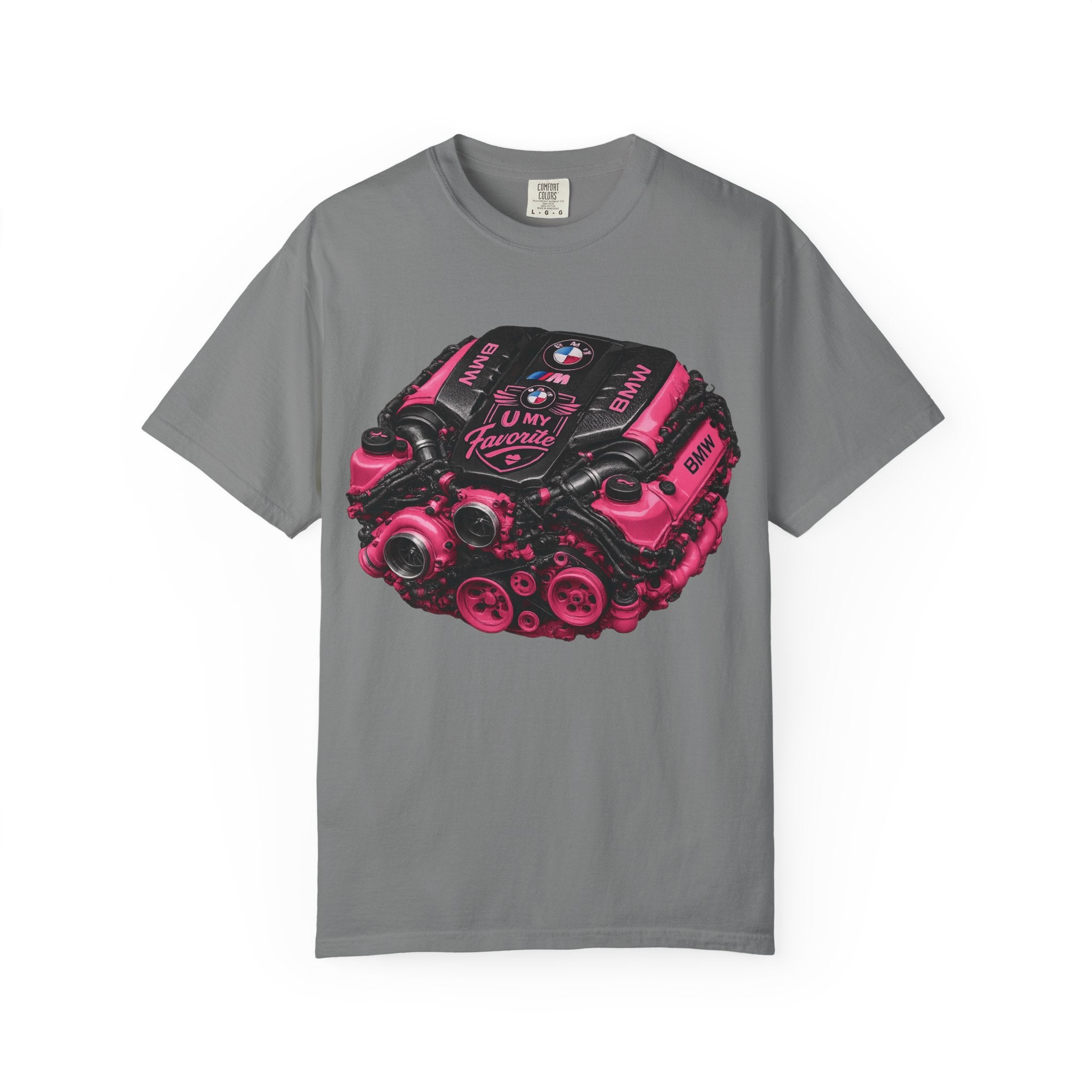 Pink Turbo Engine T-Shirt — Vintage Car Mechanic Tee