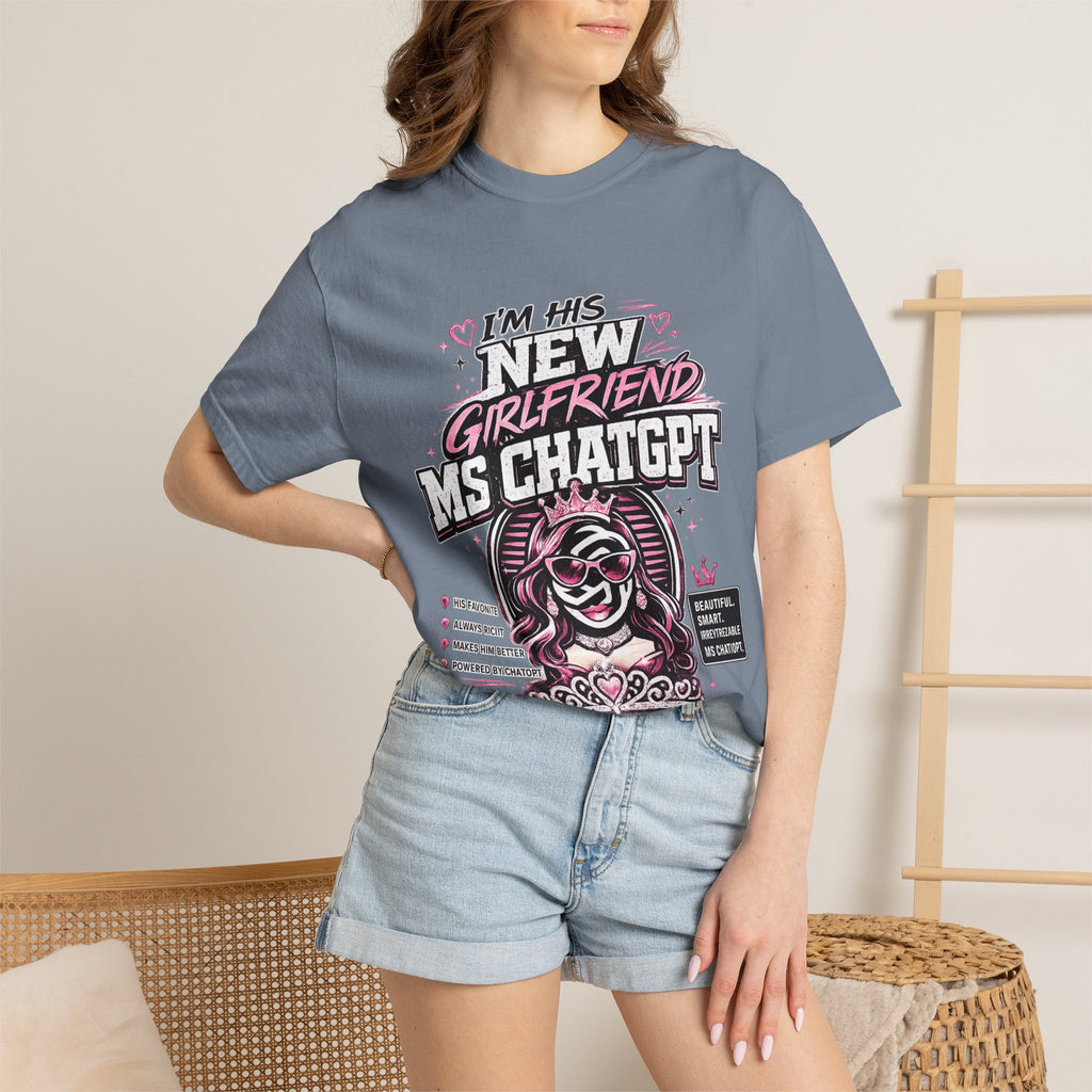 T-Shirt — "I'm His New Girlfriend: Ms ChatGPT" Retro Cute AI Graphic Tee