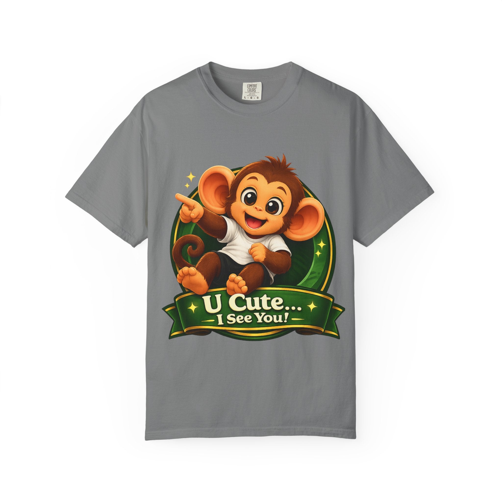 Cute Monkey T-Shirt — "U Cute... I See You!" Graphic Tee