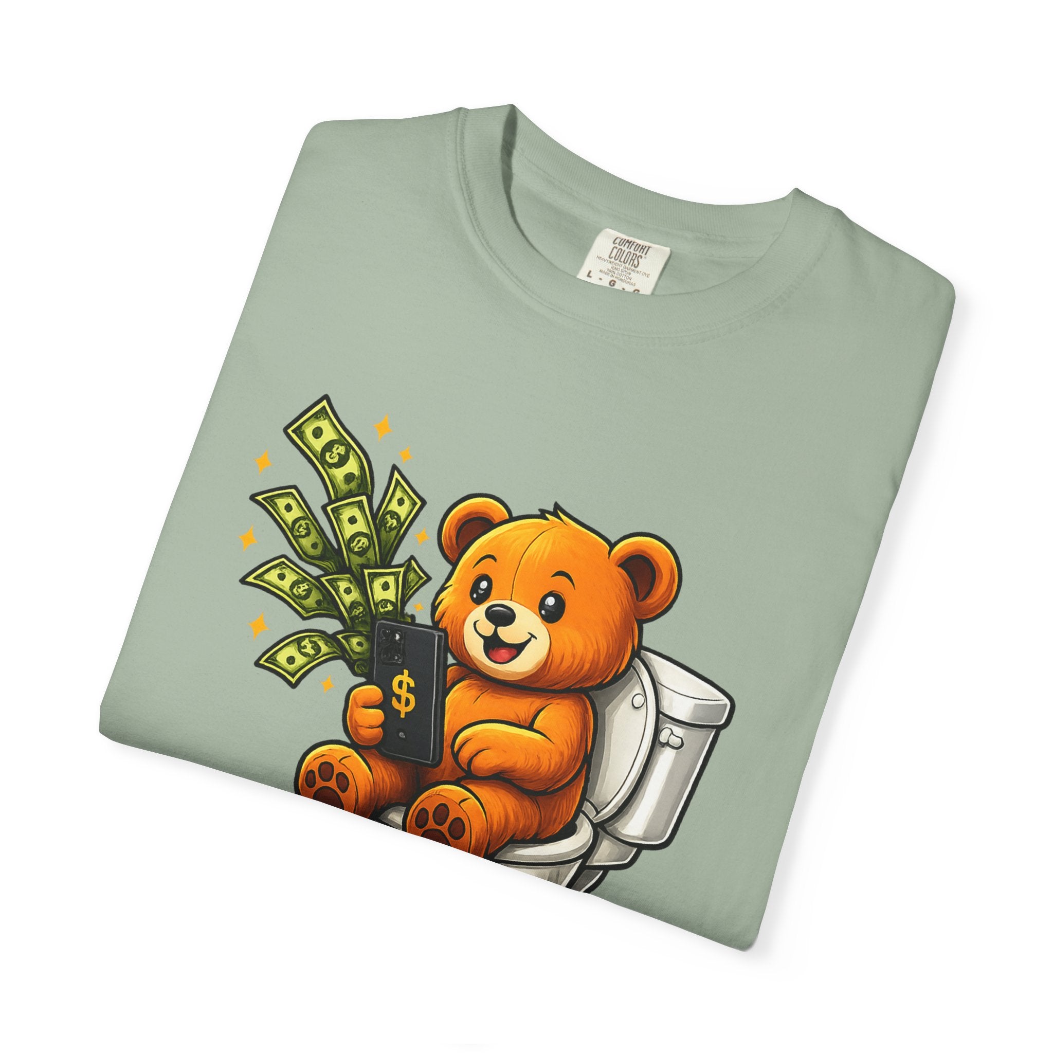 Bathroom Millionaire T-Shirt — Cute Bear on Toilet Graphic Tee