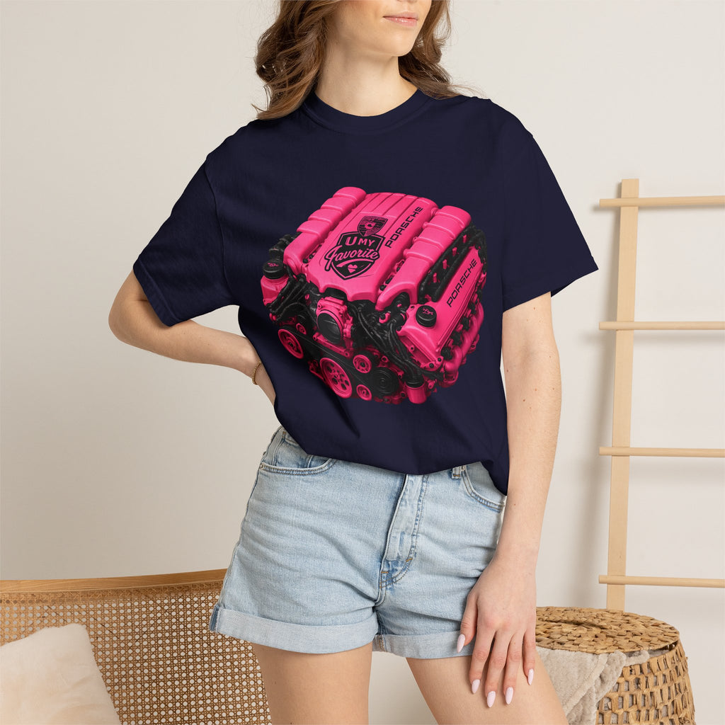 Retro Pink V8 Engine T-Shirt