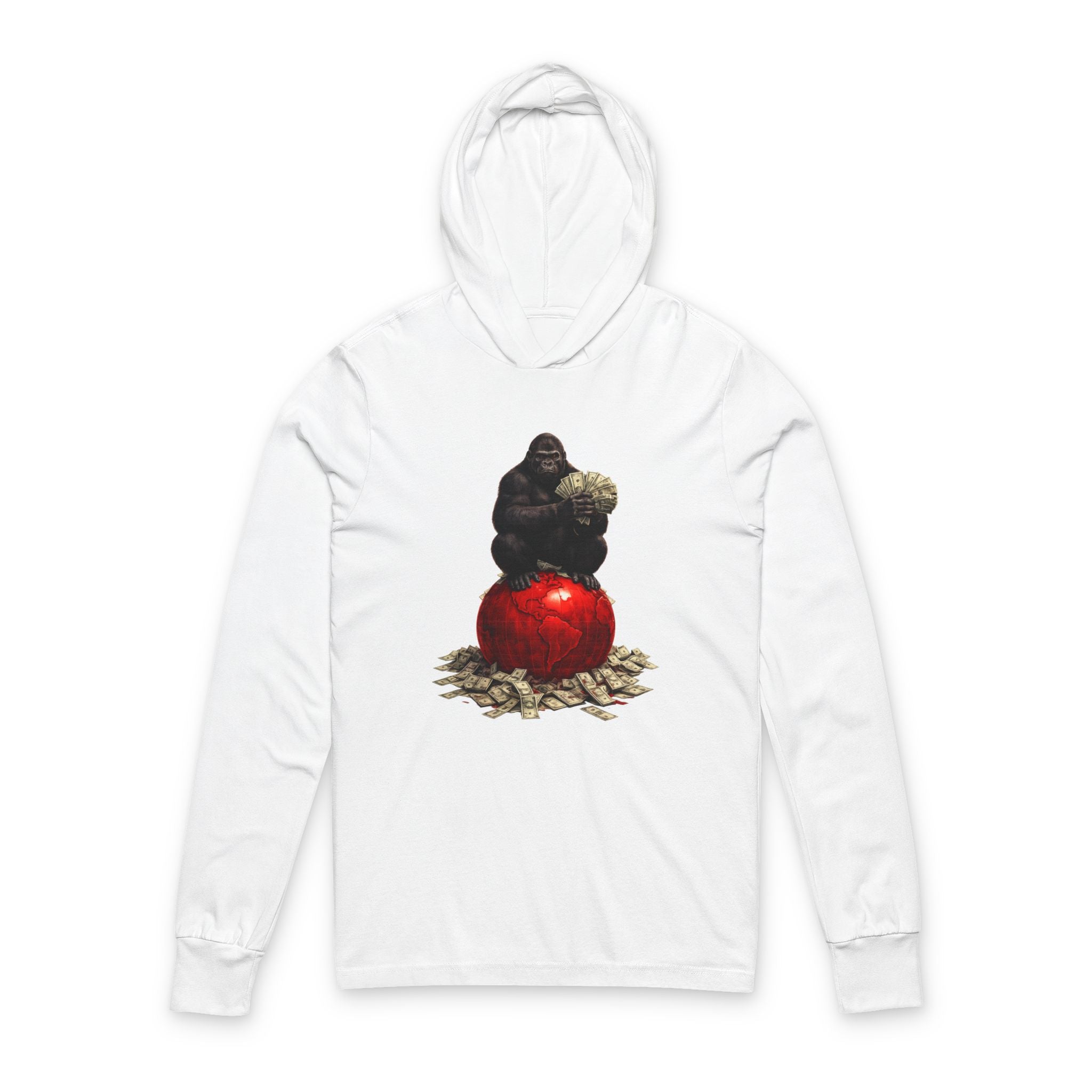 Gorilla on Apple Hooded Long Sleeve Tee