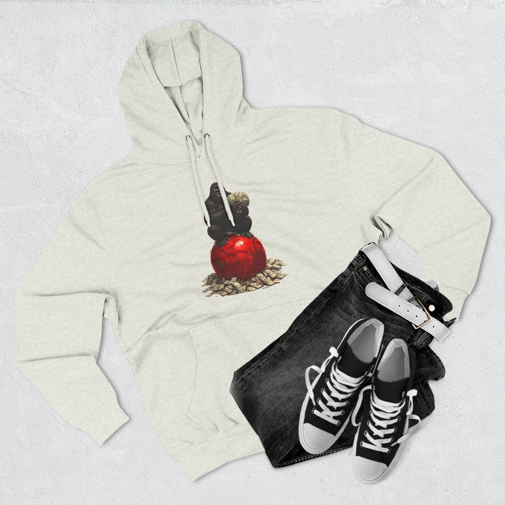 Three-Panel Hoodie — “I’m On My Own Clock” Graphic Pullover