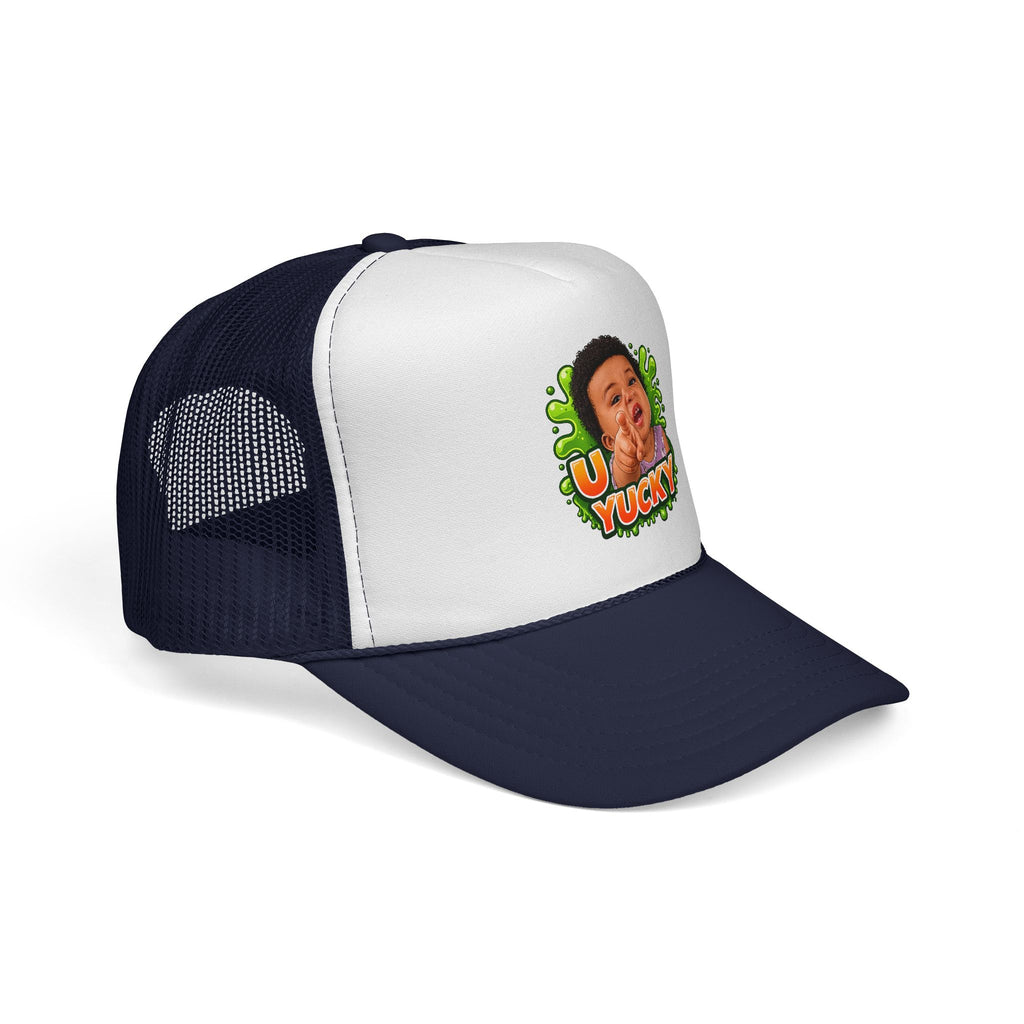 U Yucky Baby Trucker Cap — Funny Retro Slime Graphic Mesh Hat