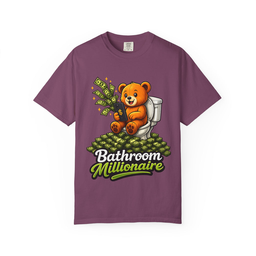Bathroom Millionaire T-Shirt — Cute Bear on Toilet Graphic Tee