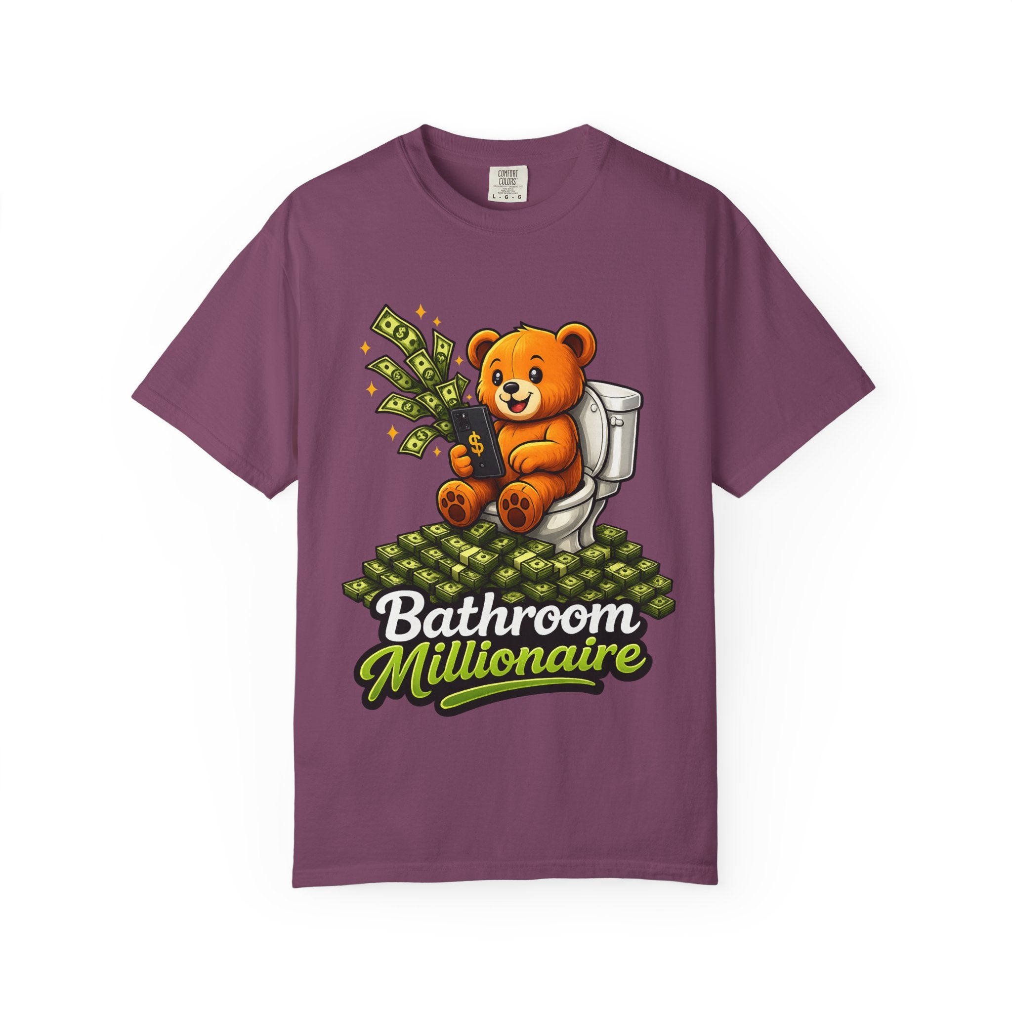 Bathroom Millionaire T-Shirt — Cute Bear on Toilet Graphic Tee