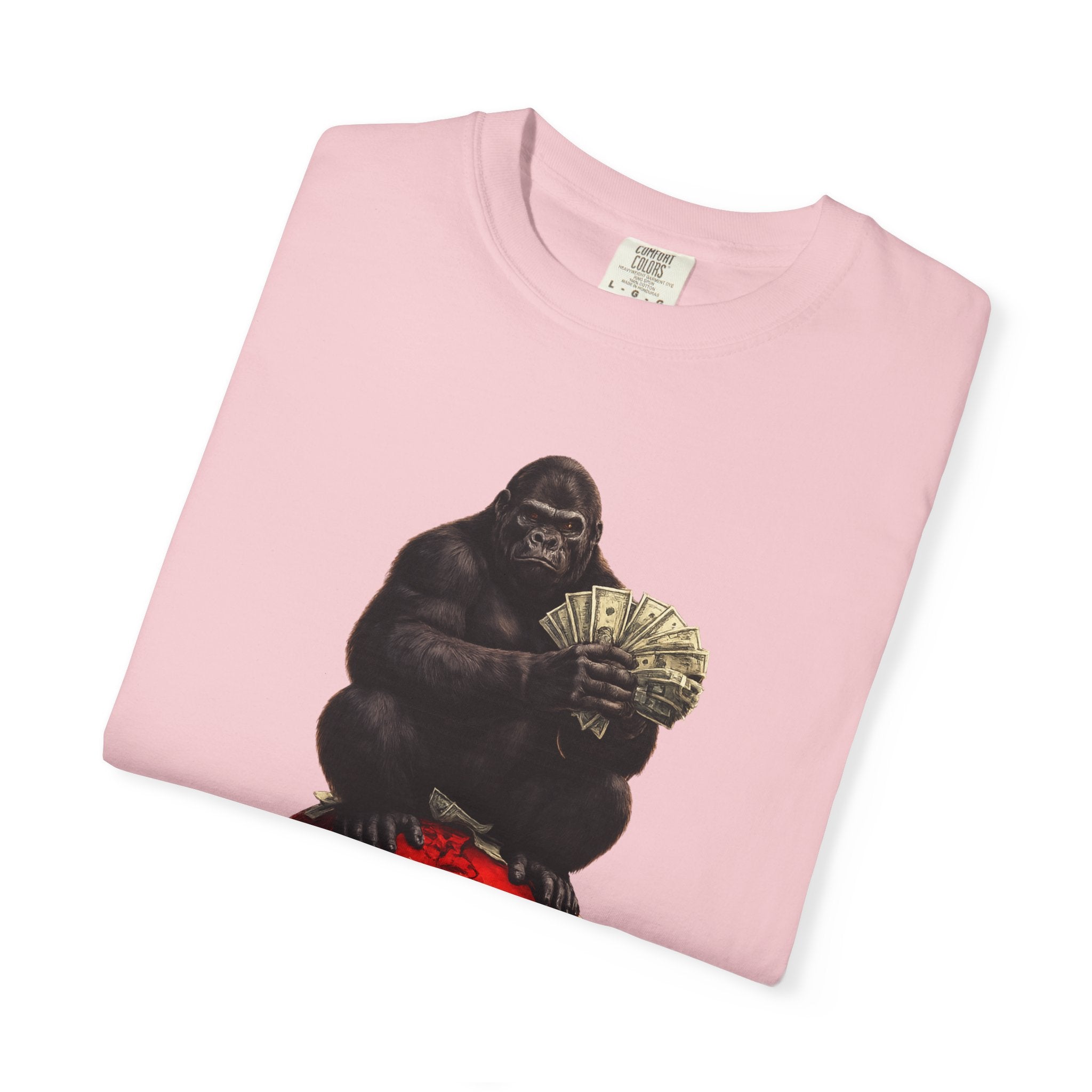 Gorilla on Money Graphic T-Shirt — Red Globe Cash Design