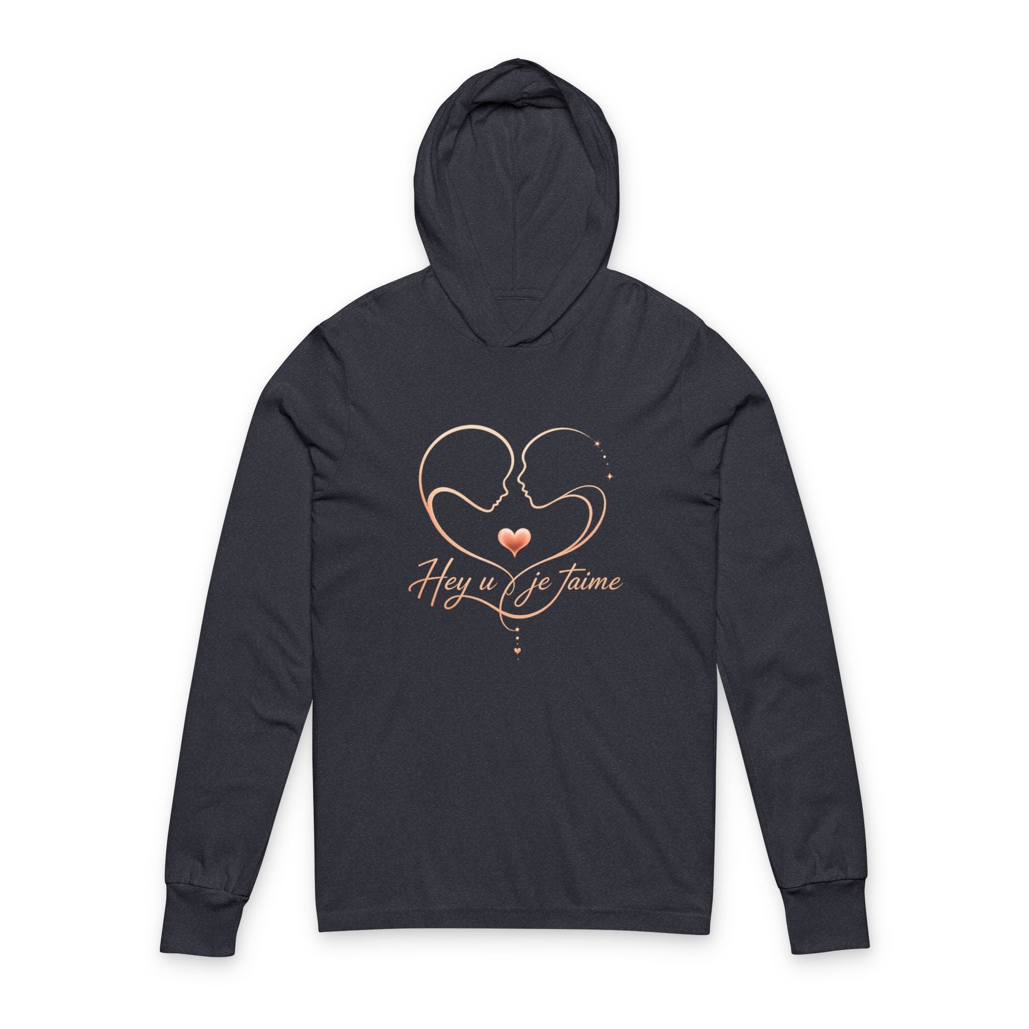 Mother & Baby Heart Hoodie Tee — "Hey Mom & June" Long Sleeve