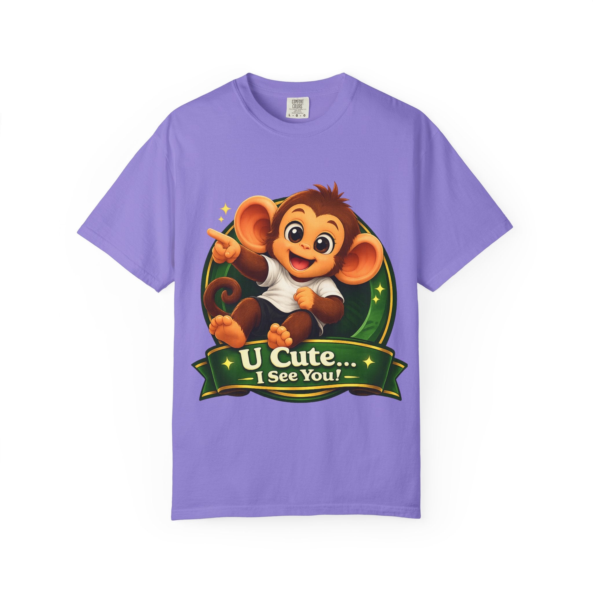 Cute Monkey T-Shirt — "U Cute... I See You!" Graphic Tee