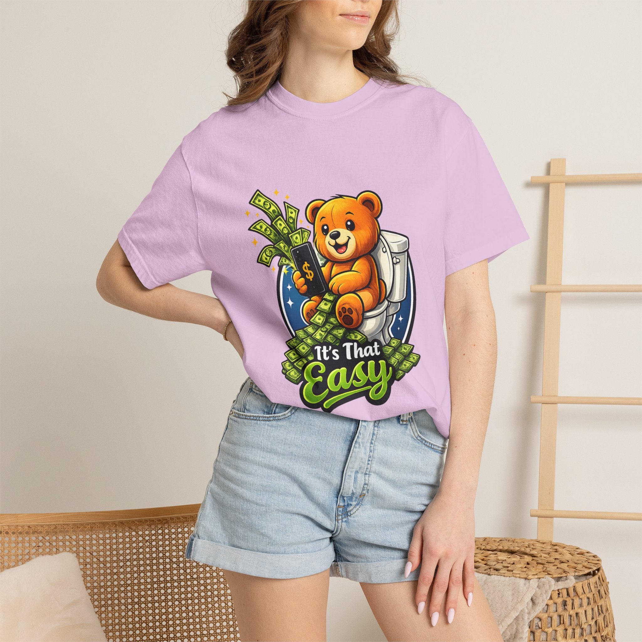 Bathroom Billionaire T-Shirt — Cute Bear on Toilet Graphic Tee