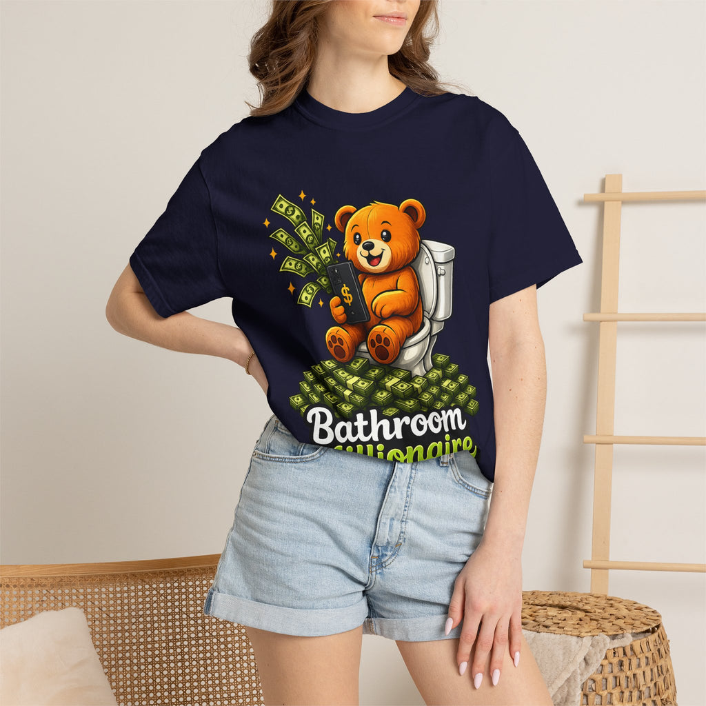 Bathroom Millionaire T-Shirt — Cute Bear on Toilet Graphic Tee