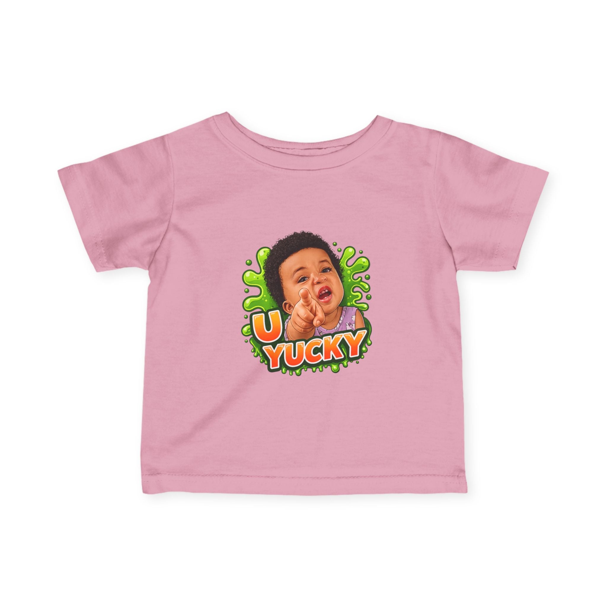 Infant Tee — "Yucky" Baby Graphic Shirt with Green Slime Design