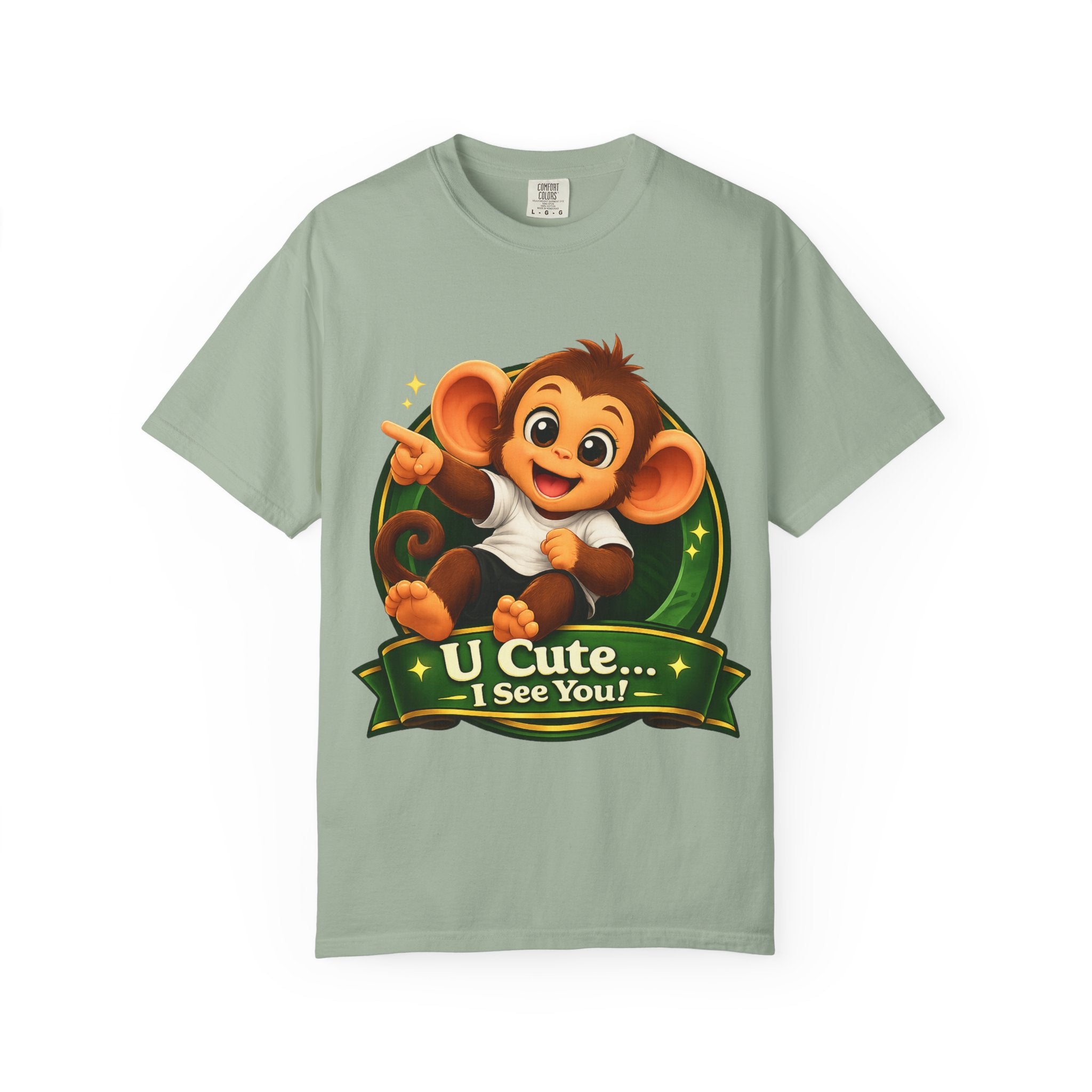 Cute Monkey T-Shirt — "U Cute... I See You!" Graphic Tee