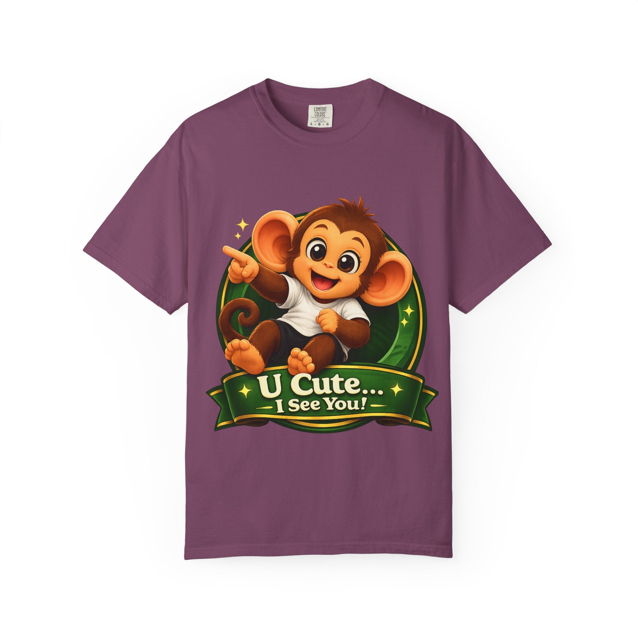 Cute Monkey T-Shirt — "U Cute... I See You!" Graphic Tee