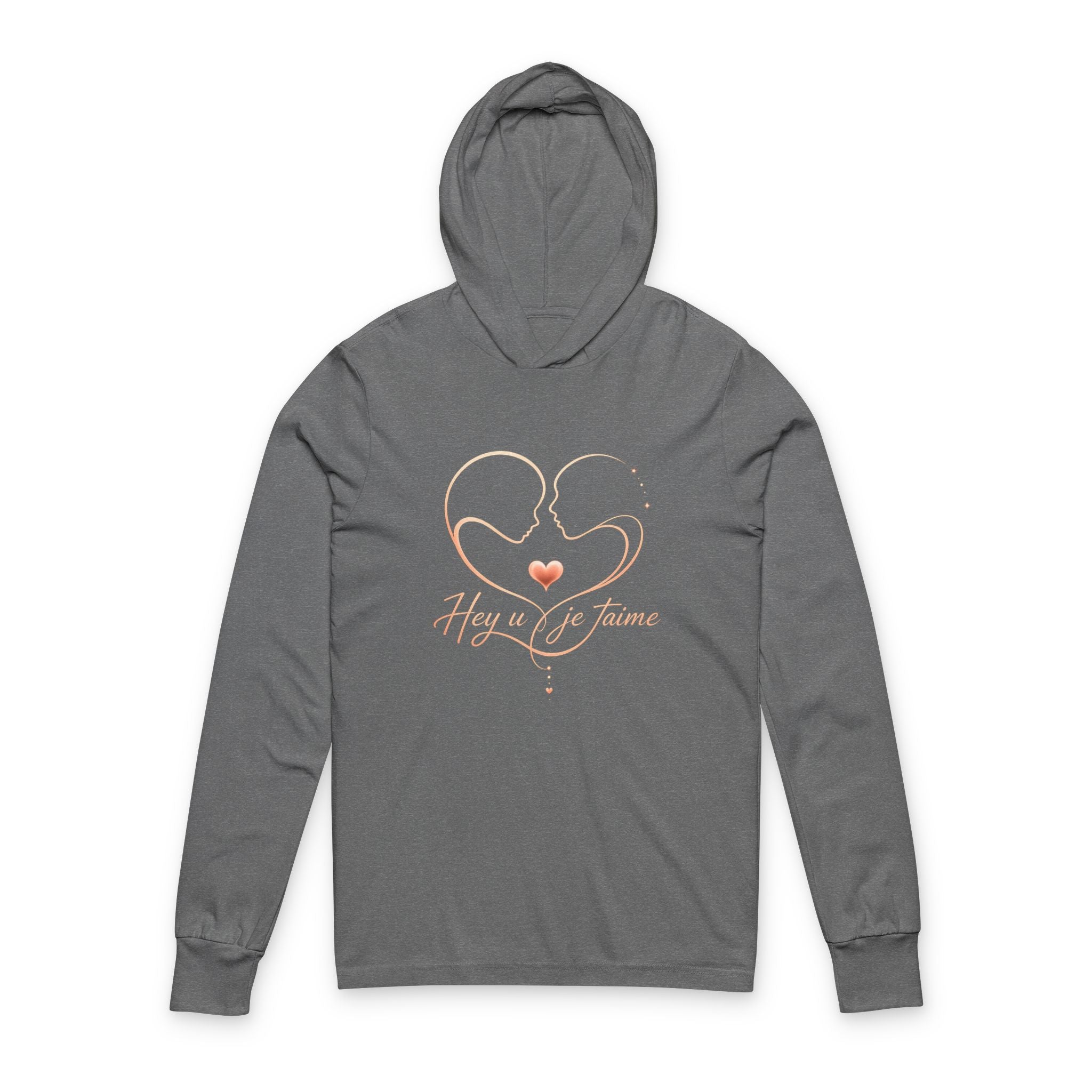Mother & Baby Heart Hoodie Tee — "Hey Mom & June" Long Sleeve