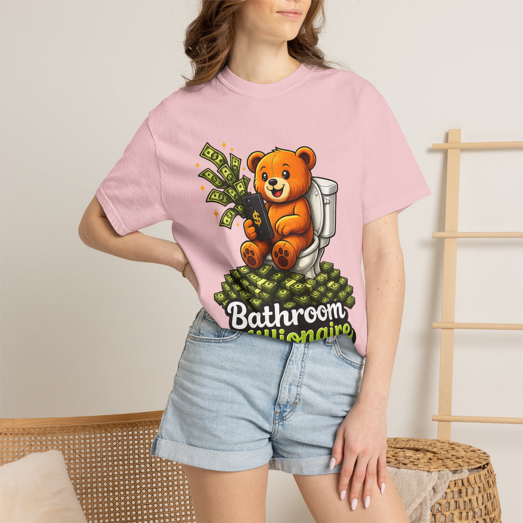 Bathroom Millionaire T-Shirt — Cute Bear on Toilet Graphic Tee