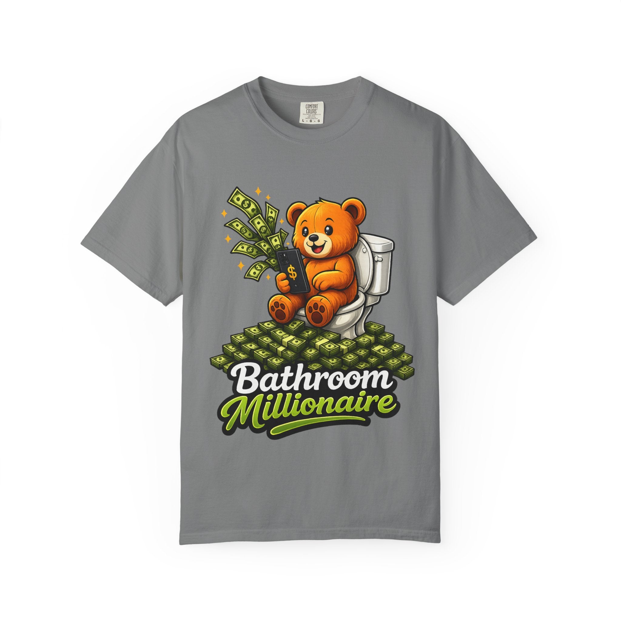 Bathroom Millionaire T-Shirt — Cute Bear on Toilet Graphic Tee