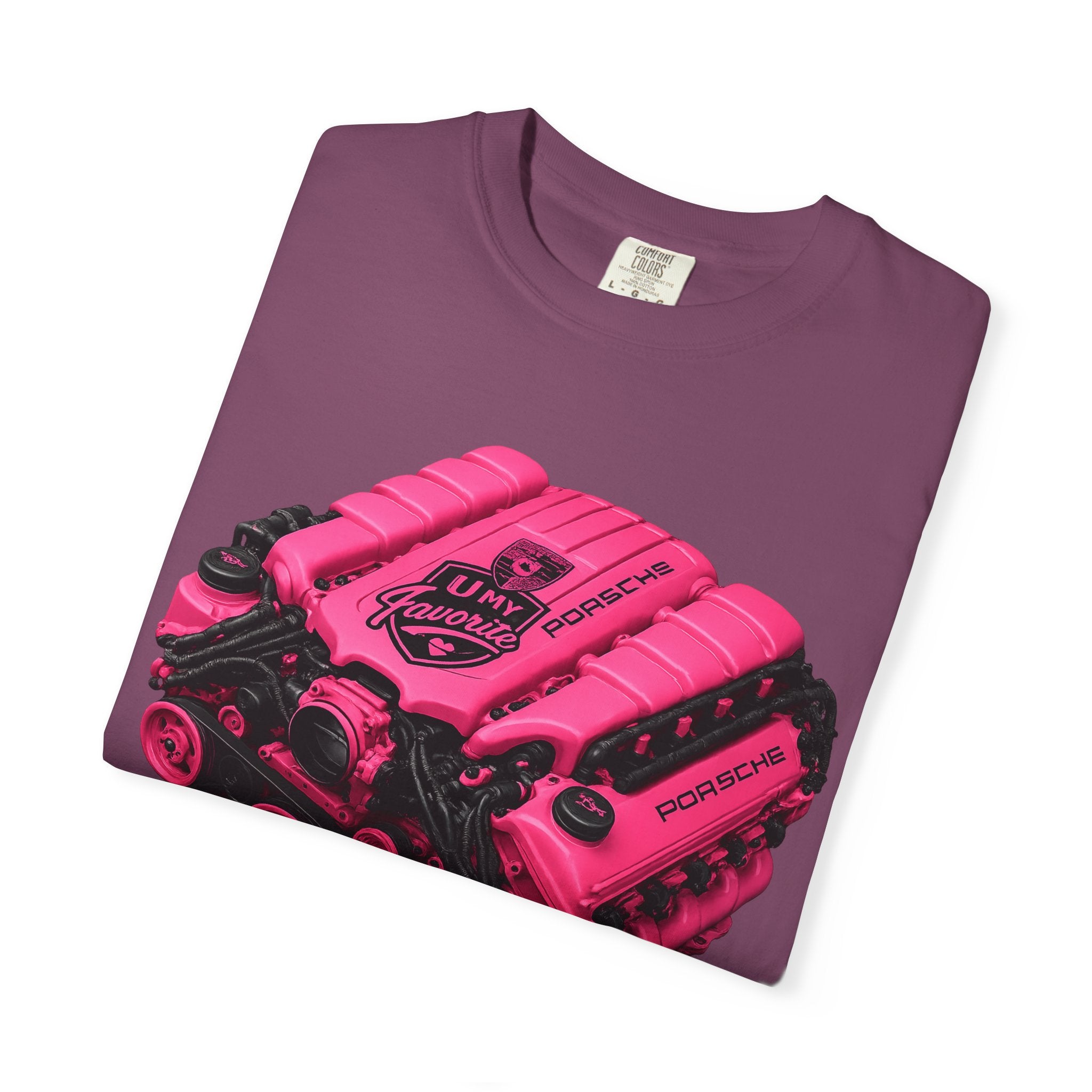 Retro Pink V8 Engine T-Shirt