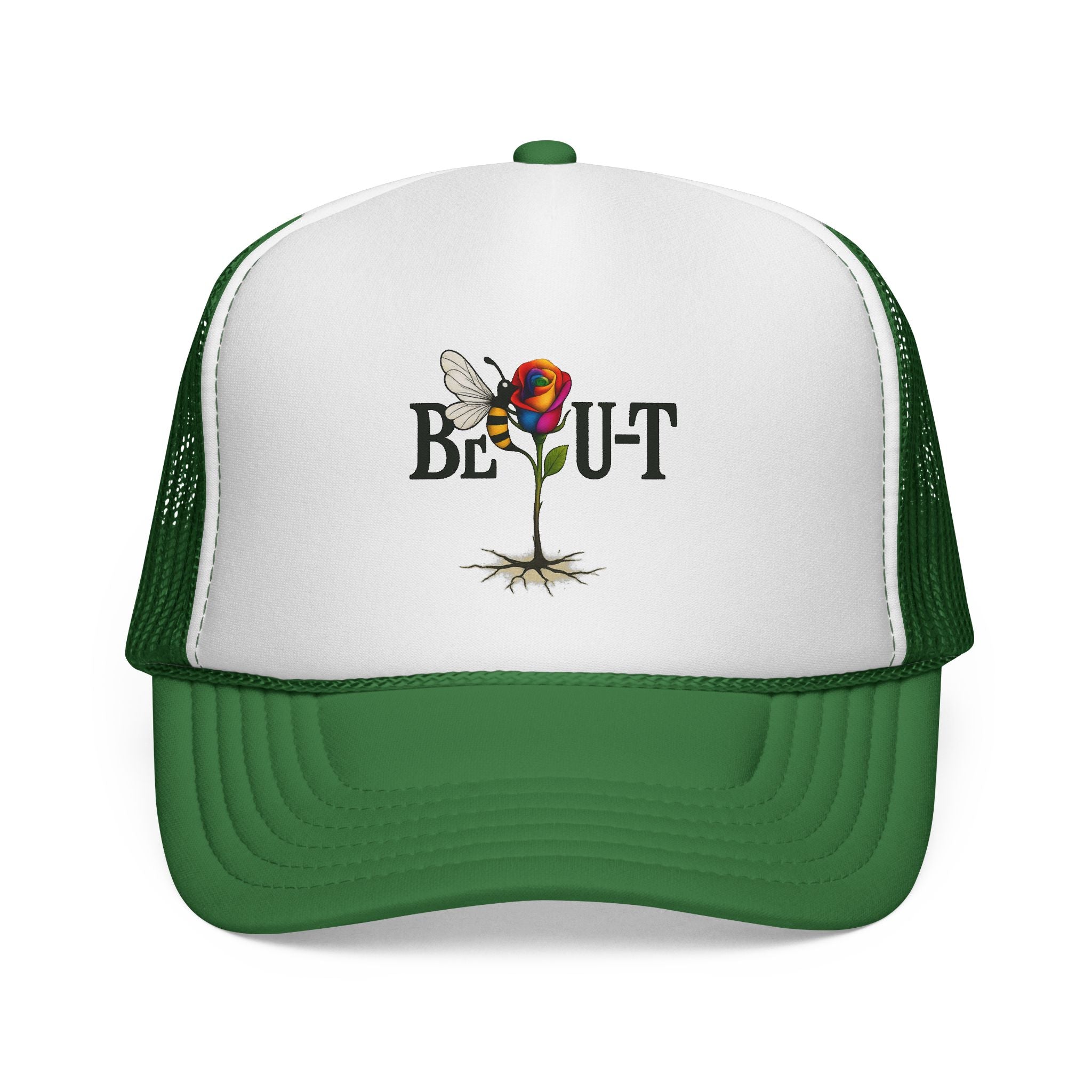 Trucker Hat — 'Be Out' Butterfly Rose Graphic Cap