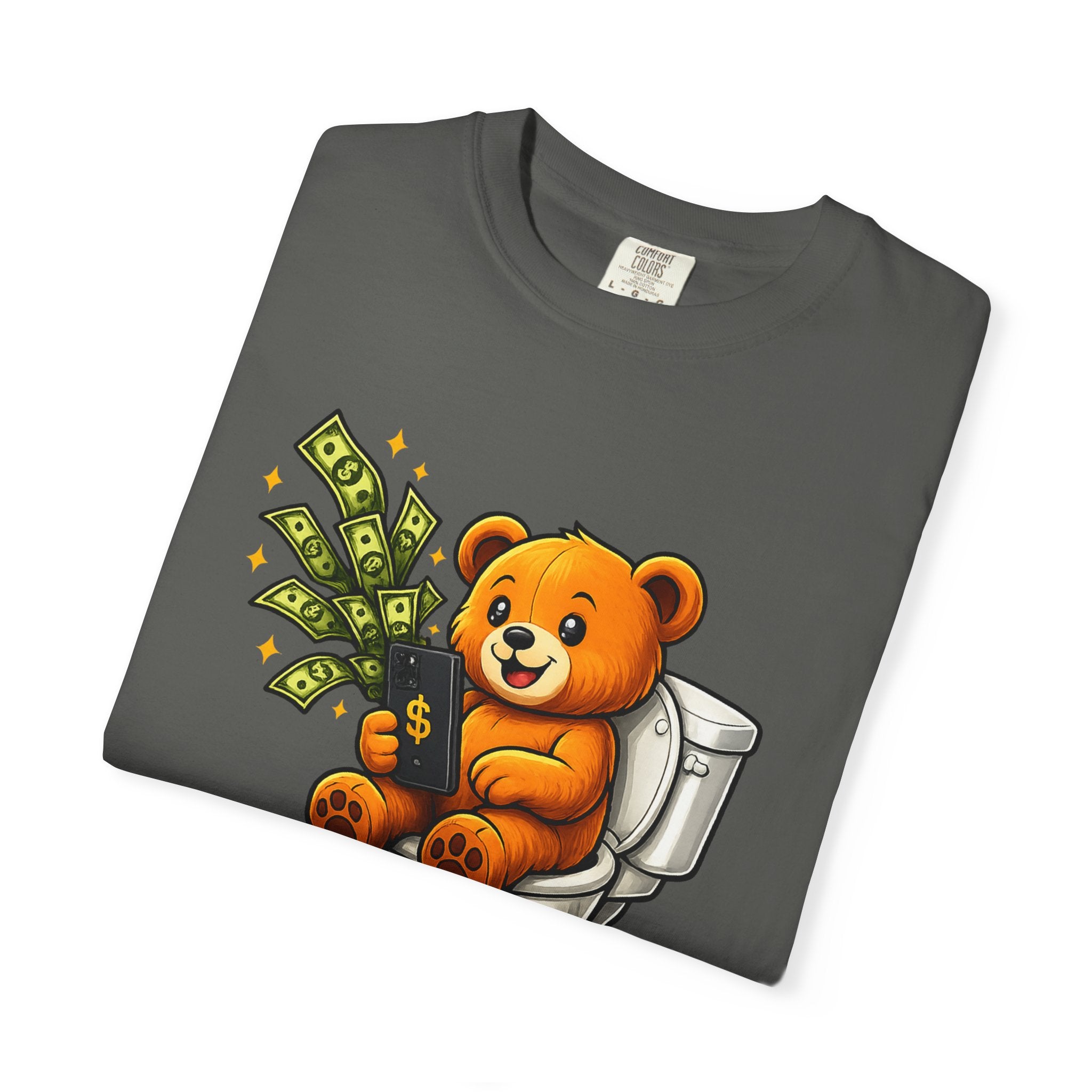 Bathroom Millionaire T-Shirt — Cute Bear on Toilet Graphic Tee