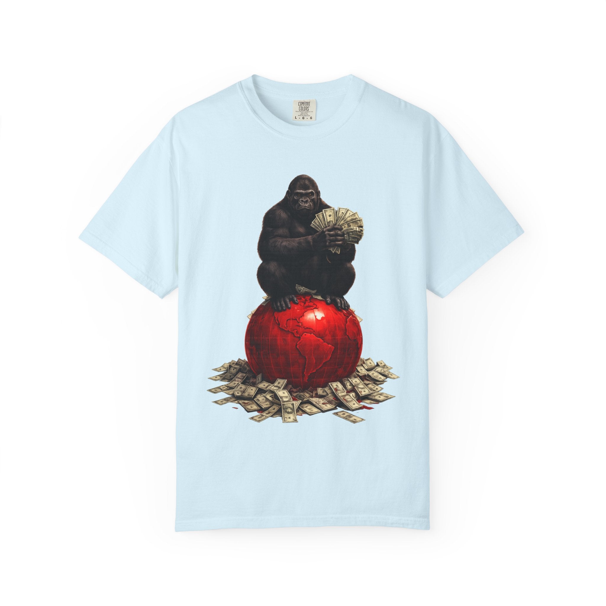 Gorilla on Money Graphic T-Shirt — Red Globe Cash Design