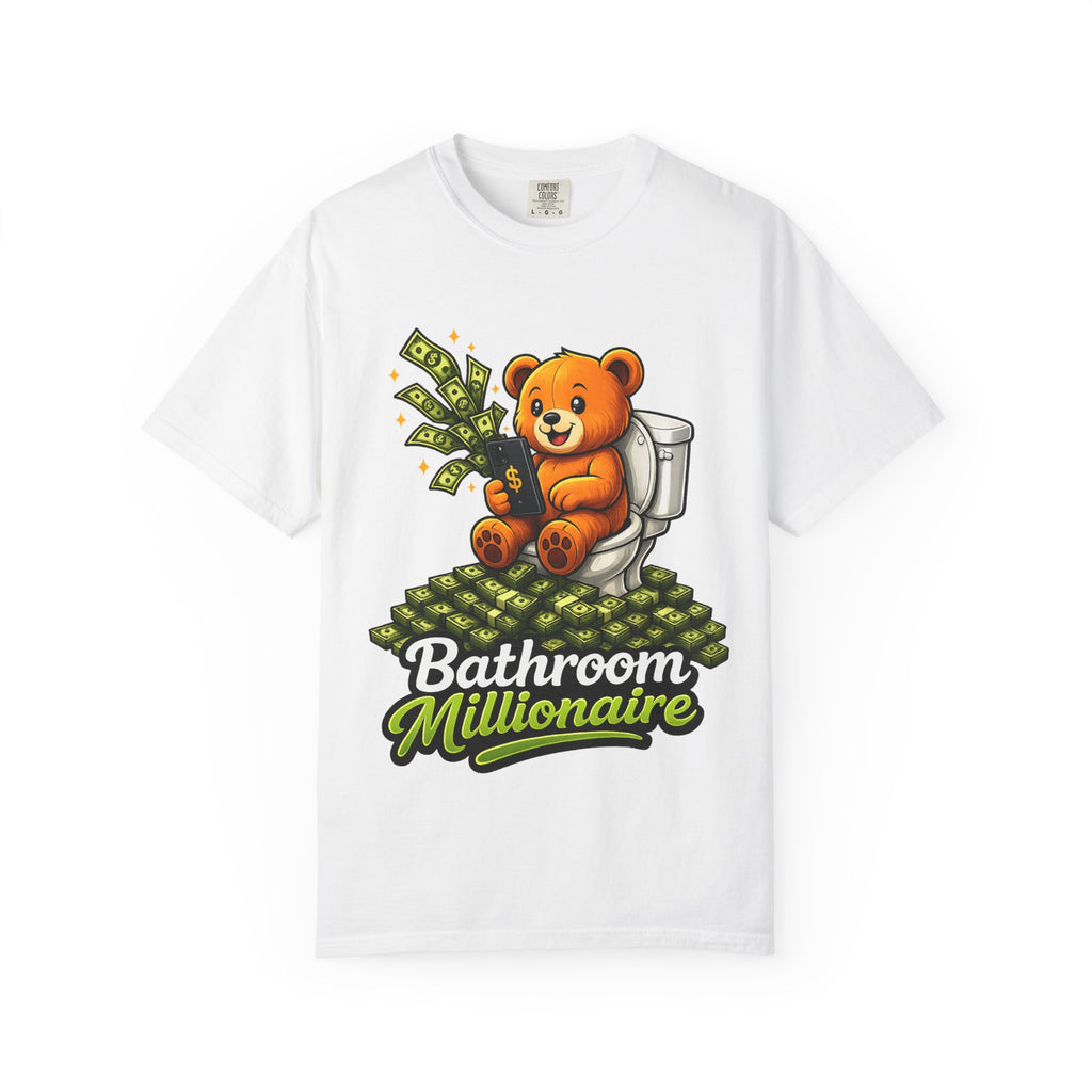 Bathroom Millionaire T-Shirt — Cute Bear on Toilet Graphic Tee